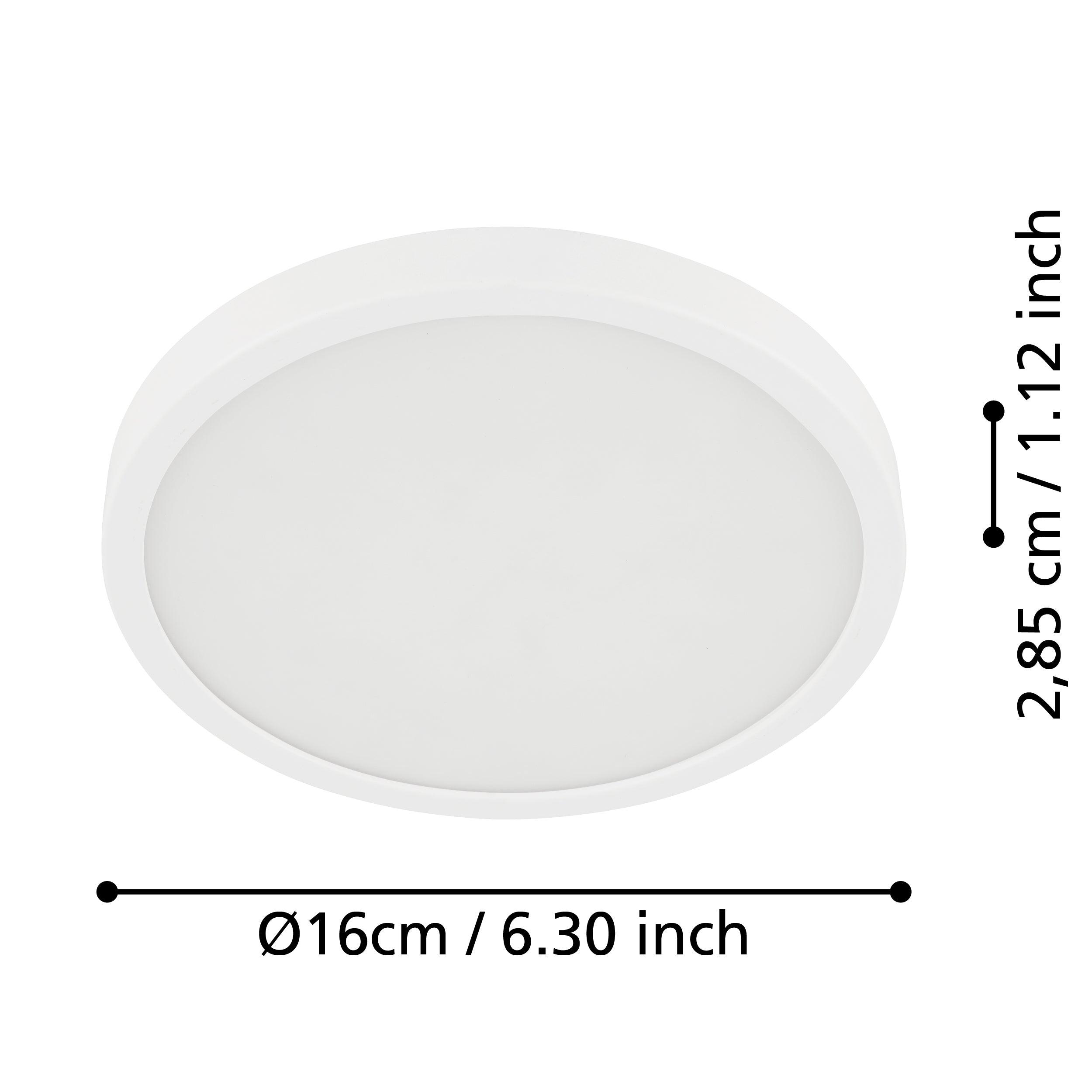 eglo fueva 5 led round white flush ceiling light 16cm living room close up