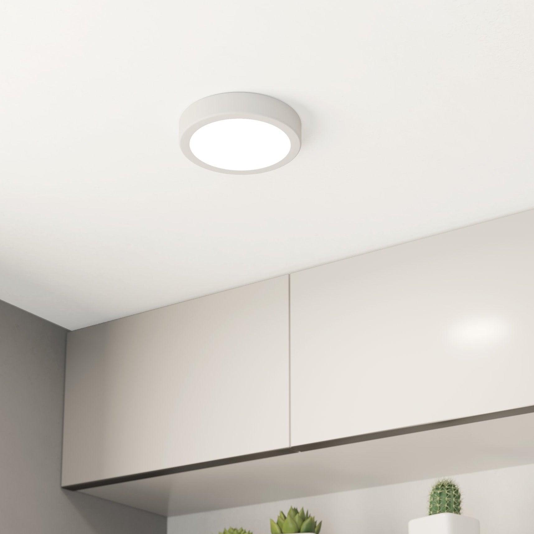 eglo fueva 5 led round white flush ceiling light 16cm