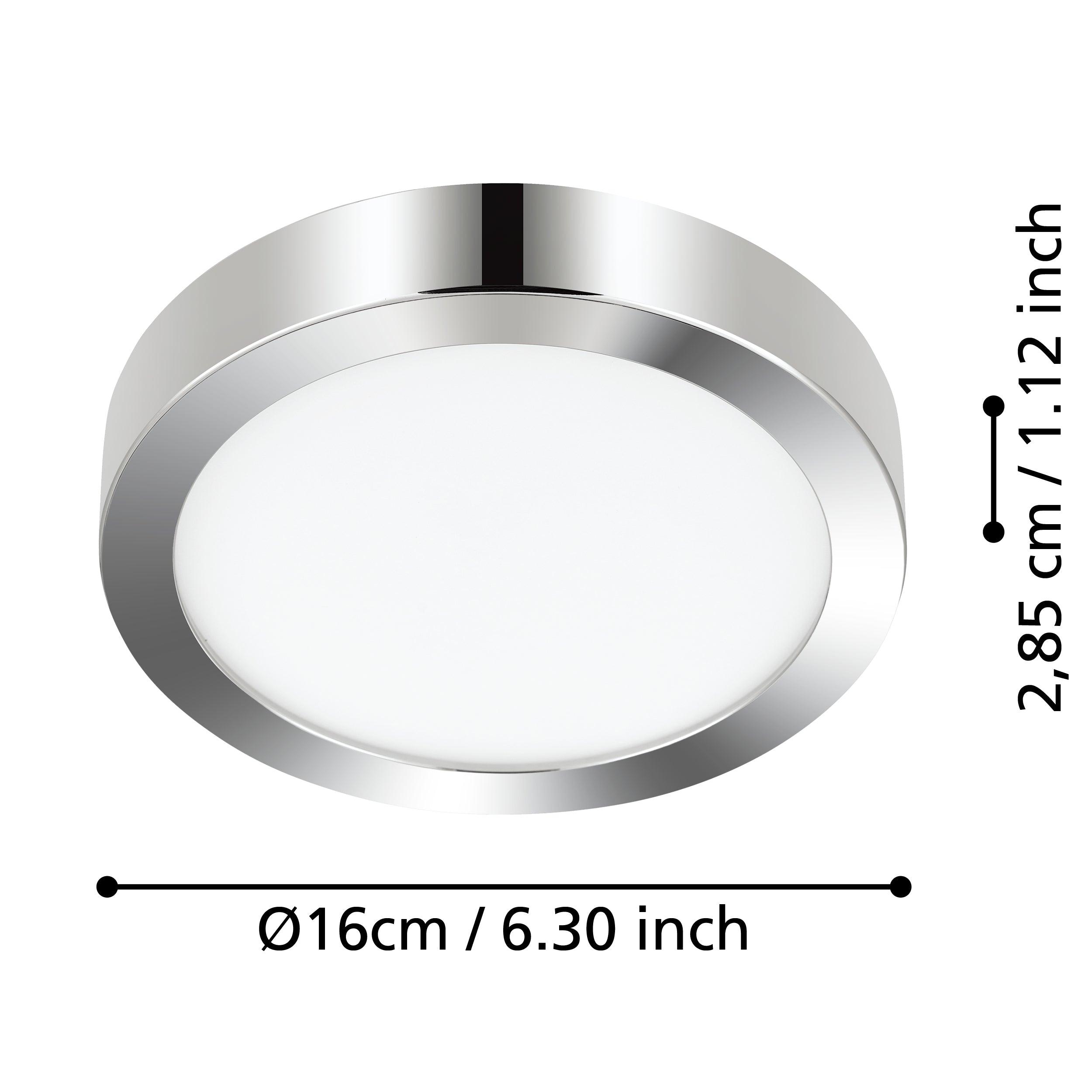 eglo fueva 5 led round chrome flush ceiling light 16cm living room close up