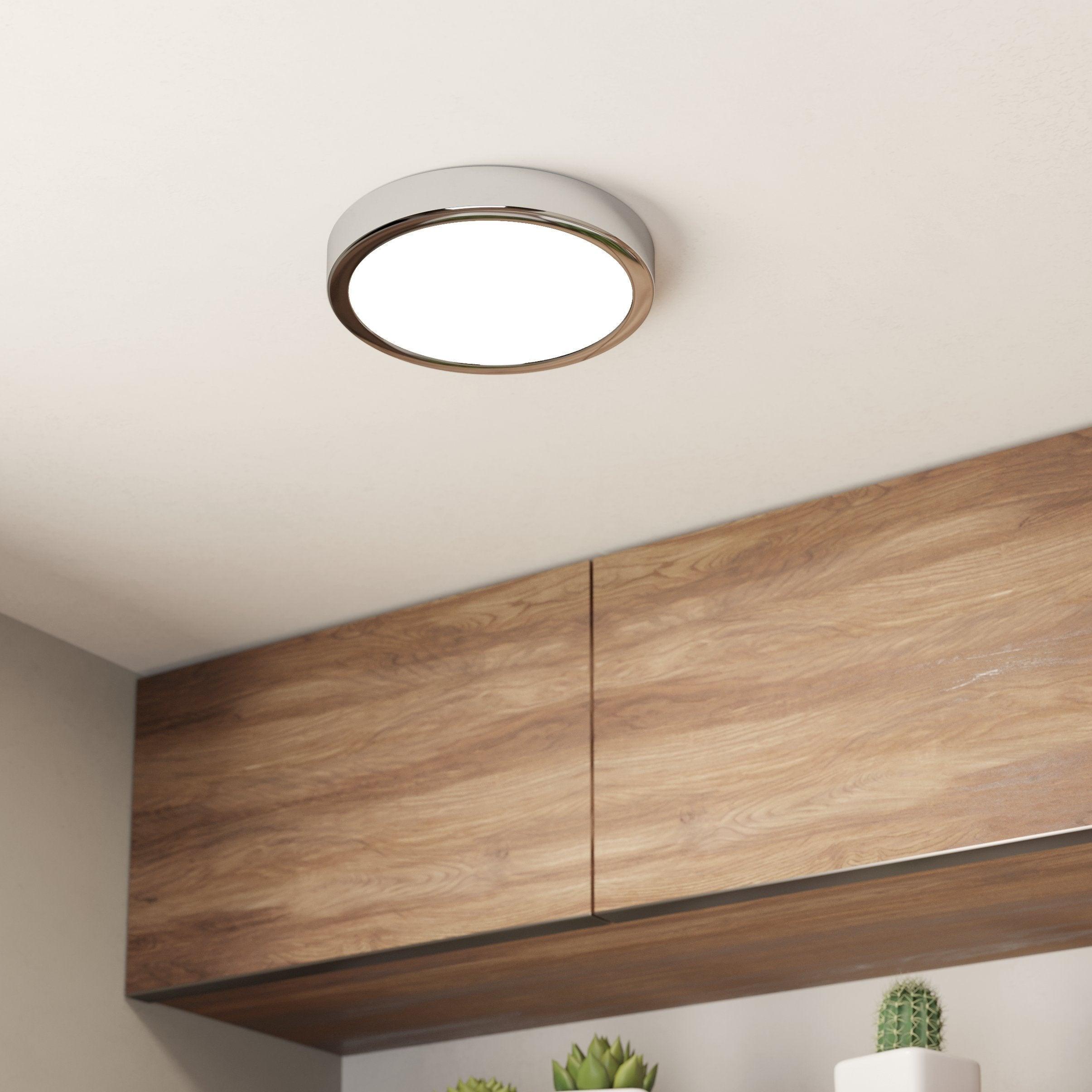 eglo fueva 5 led round chrome flush ceiling light 21cm