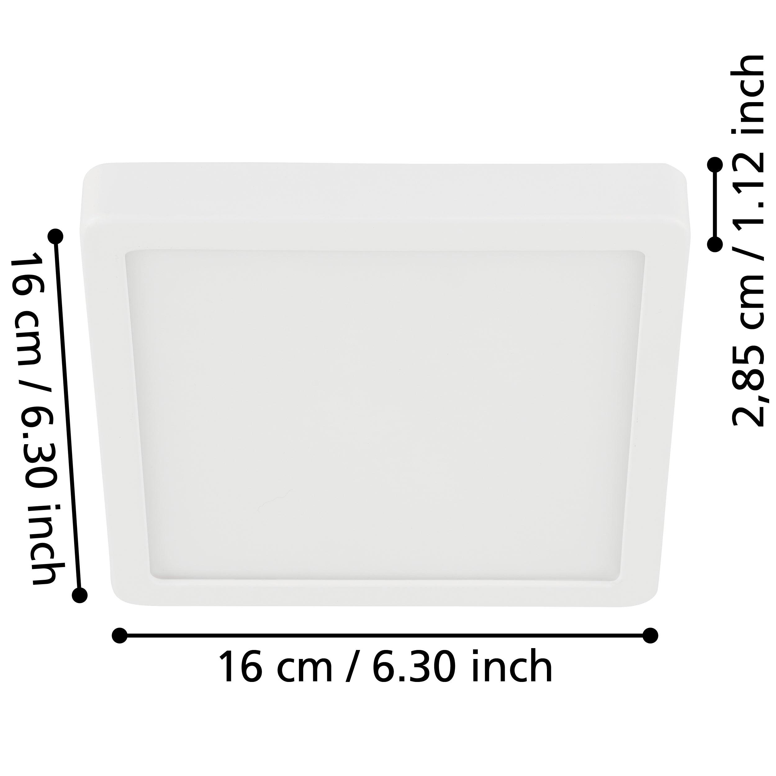 eglo fueva 5 white led ip44 flush ceiling light 16cm living room close up
