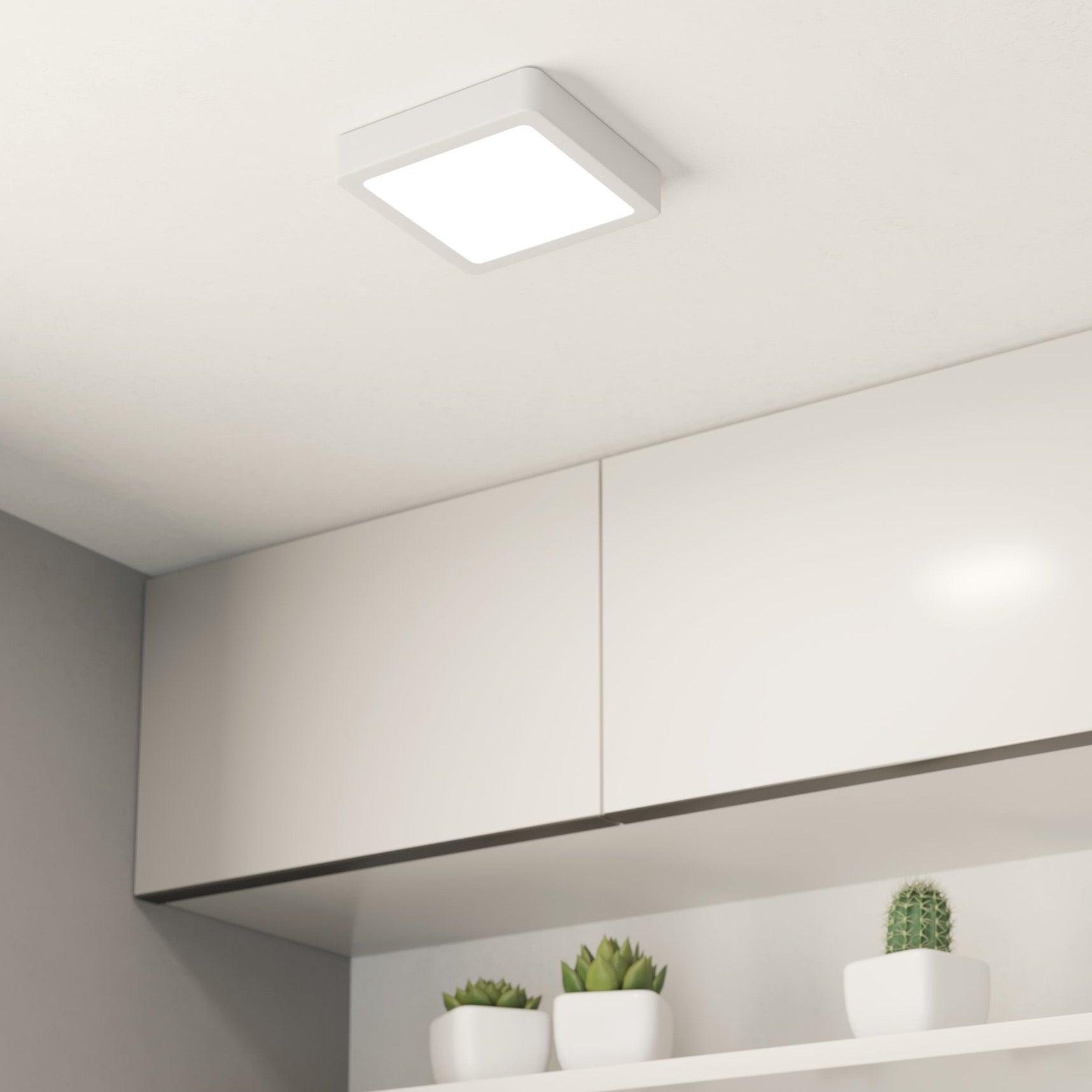 eglo fueva 5 white led ip44 flush ceiling light 16cm
