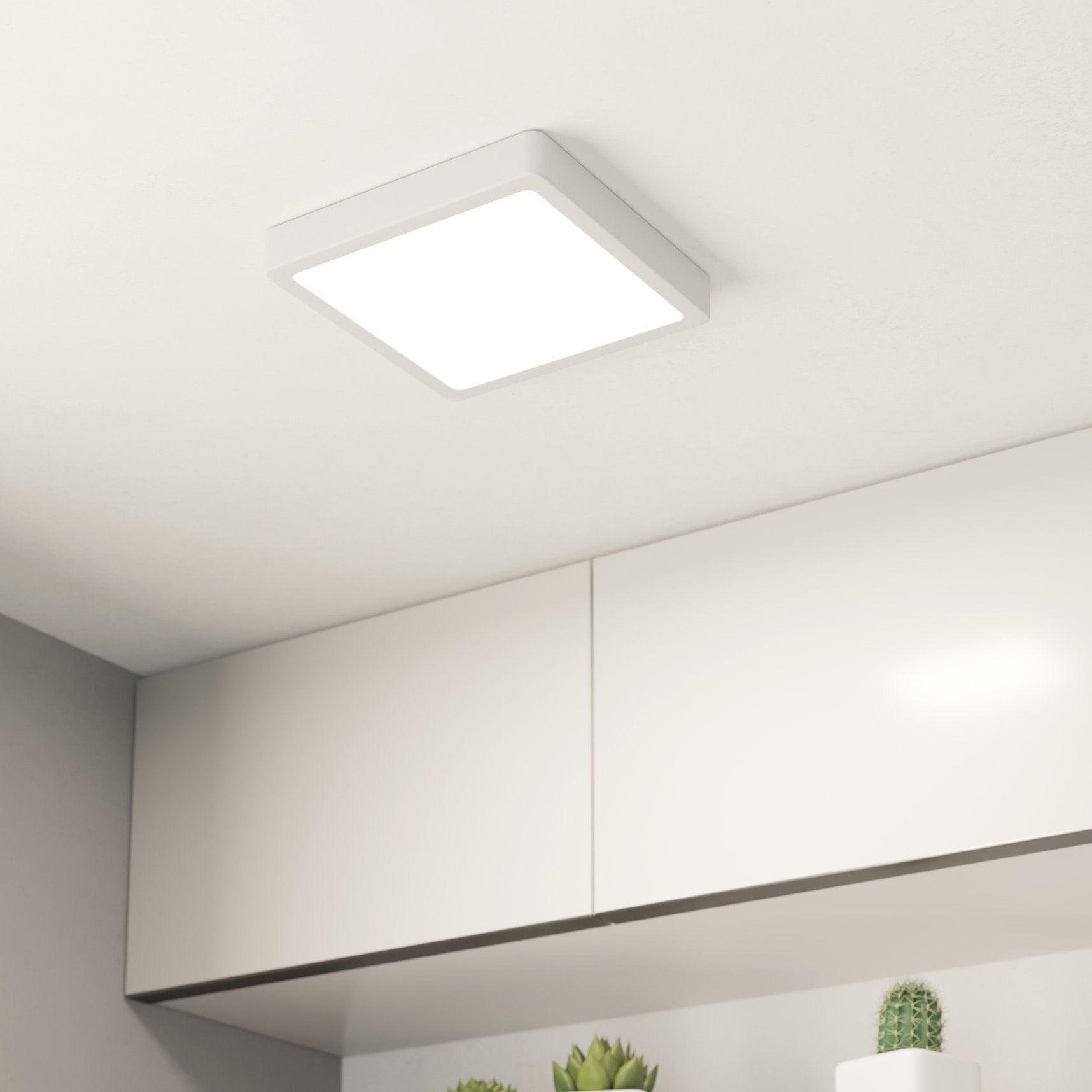 eglo fueva 5 white led ip44 square flush 21cm