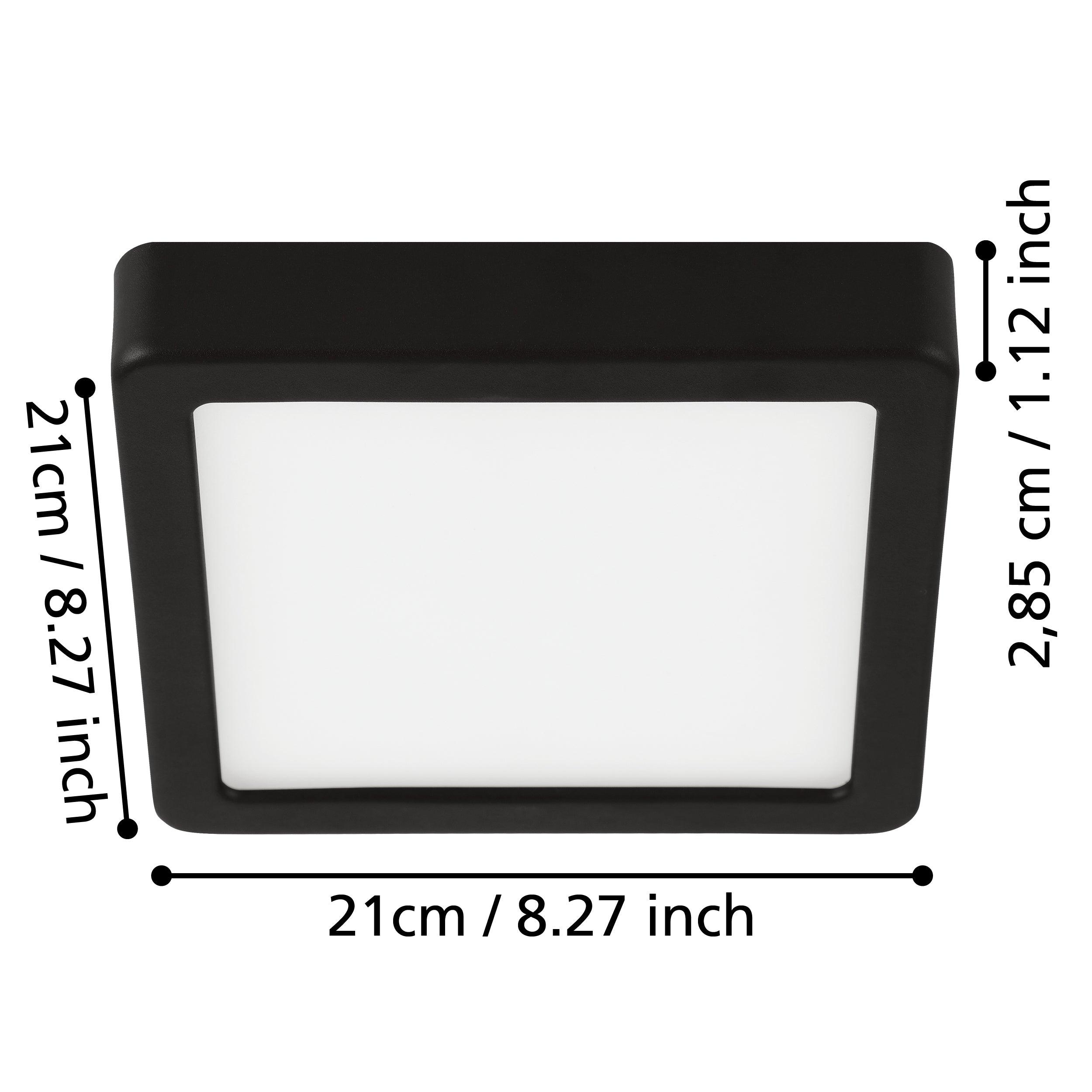 eglo fueva 5 chrome led ip44 square flush 21cm kitchen lighting 