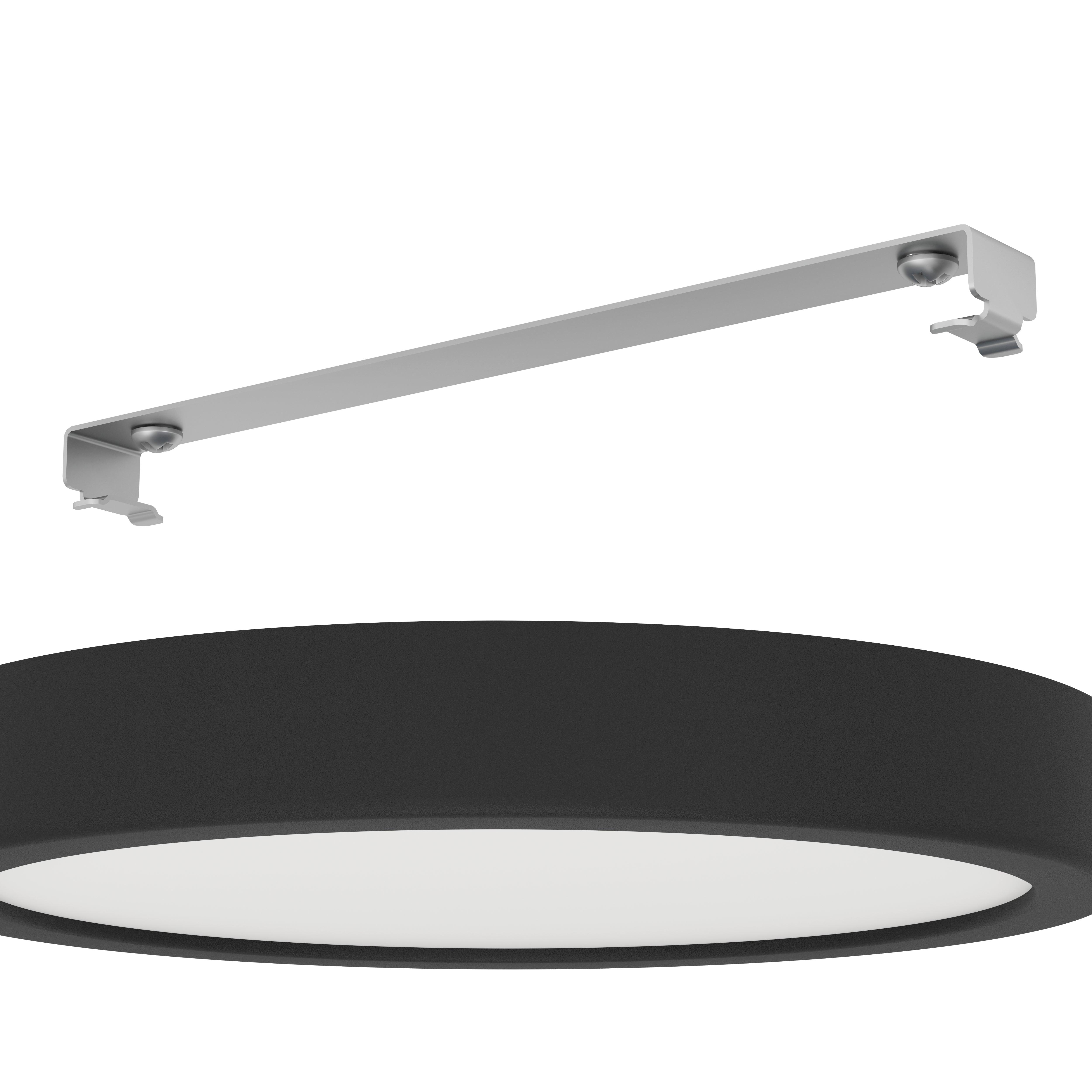 eglo fueva 5 led black ip44 round flush ceiling light living room close up