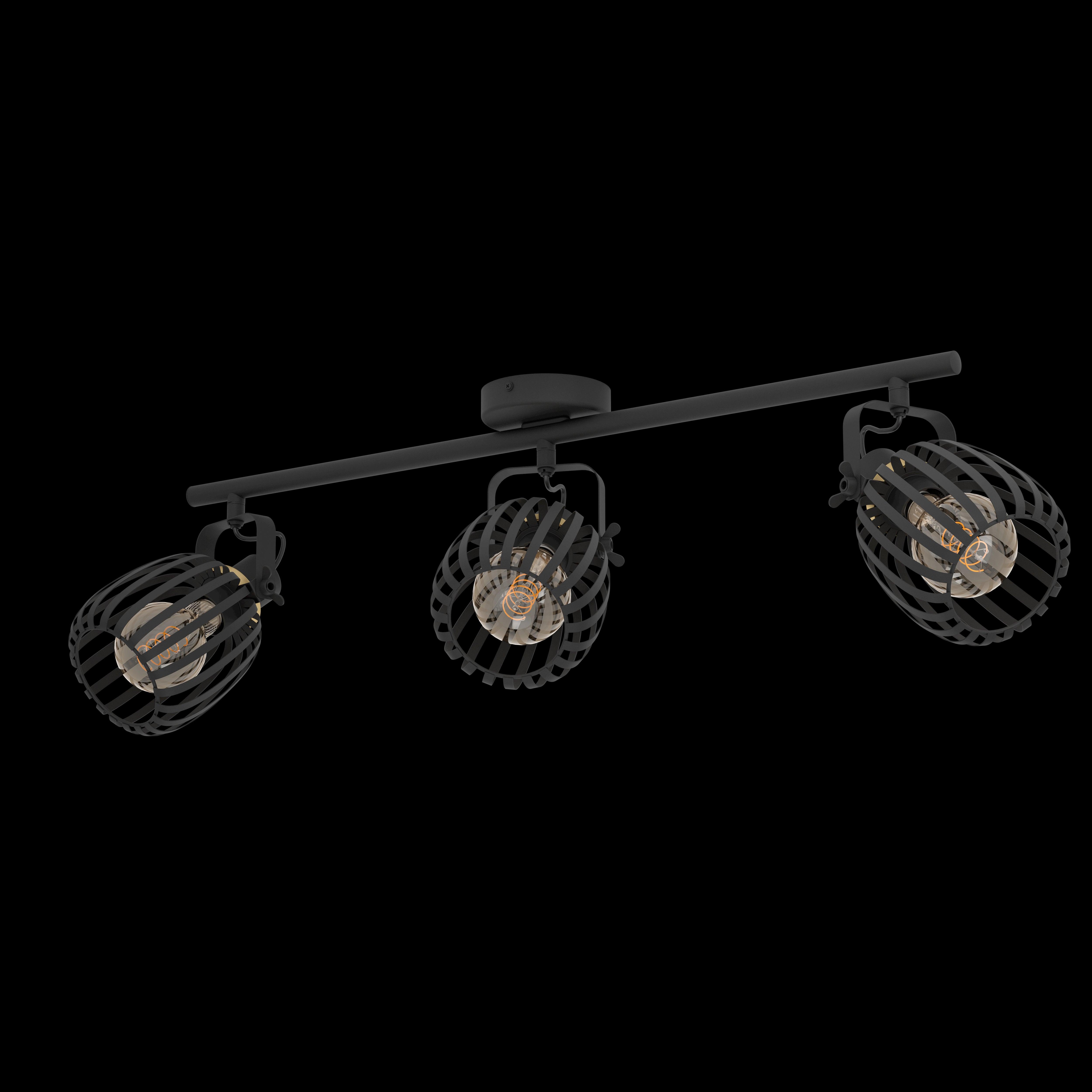 eglo girona black brass 3 light bar spotlight Kitchen Lighting Close Up