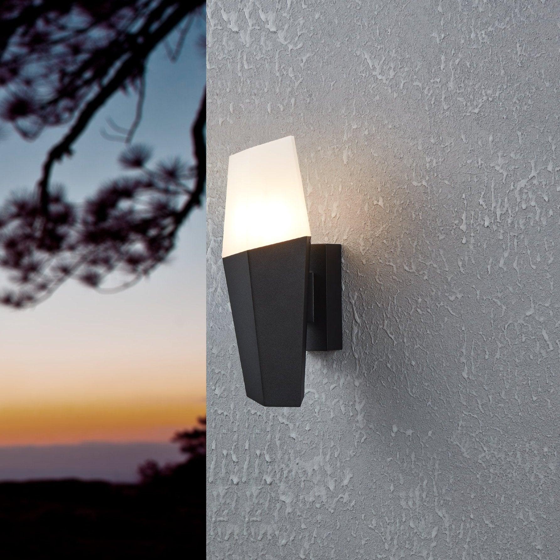 eglo farindola ip44 black outdoor wall light living room image