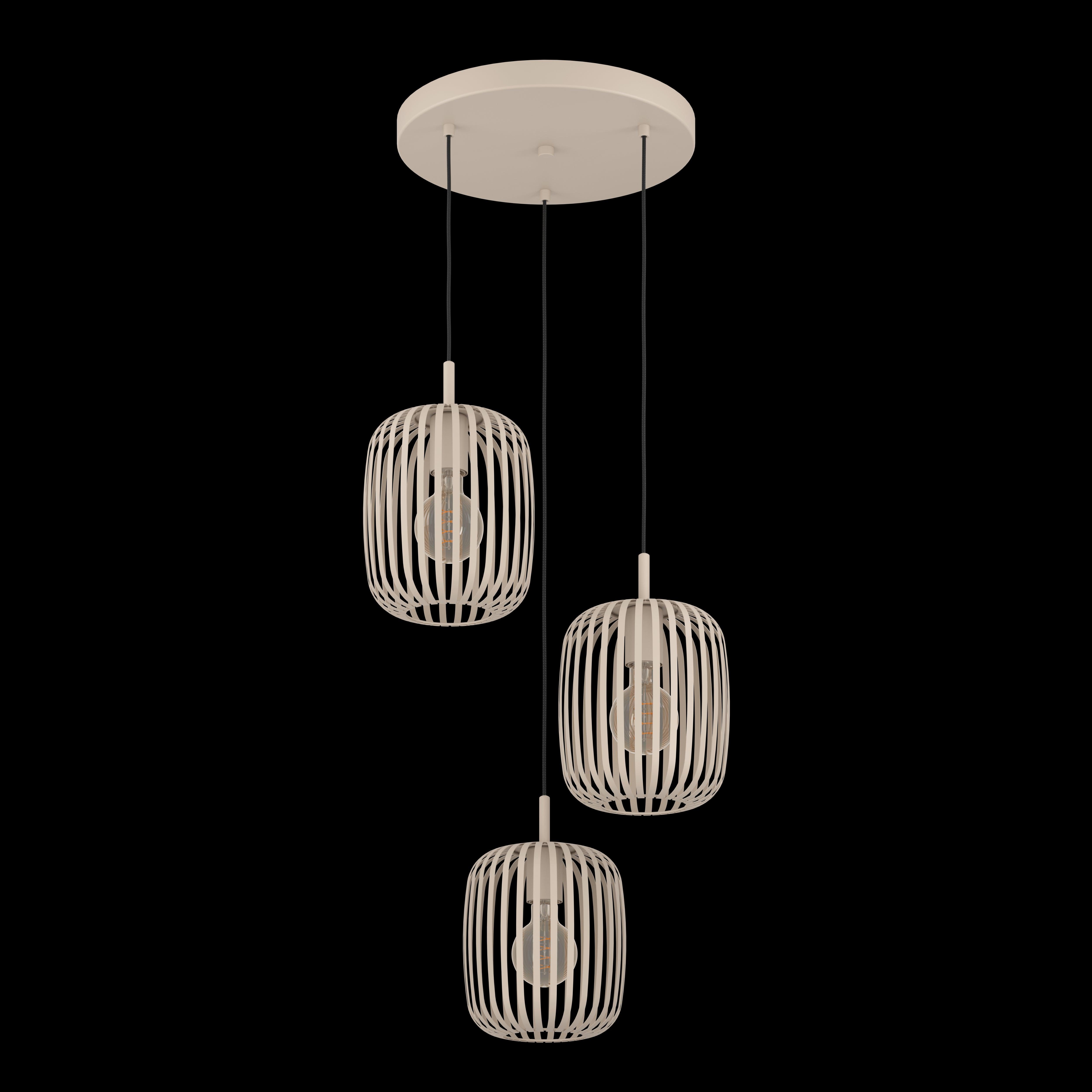 eglo romazzina 3 light sand metal caged ceiling pendant kitchen lighting 