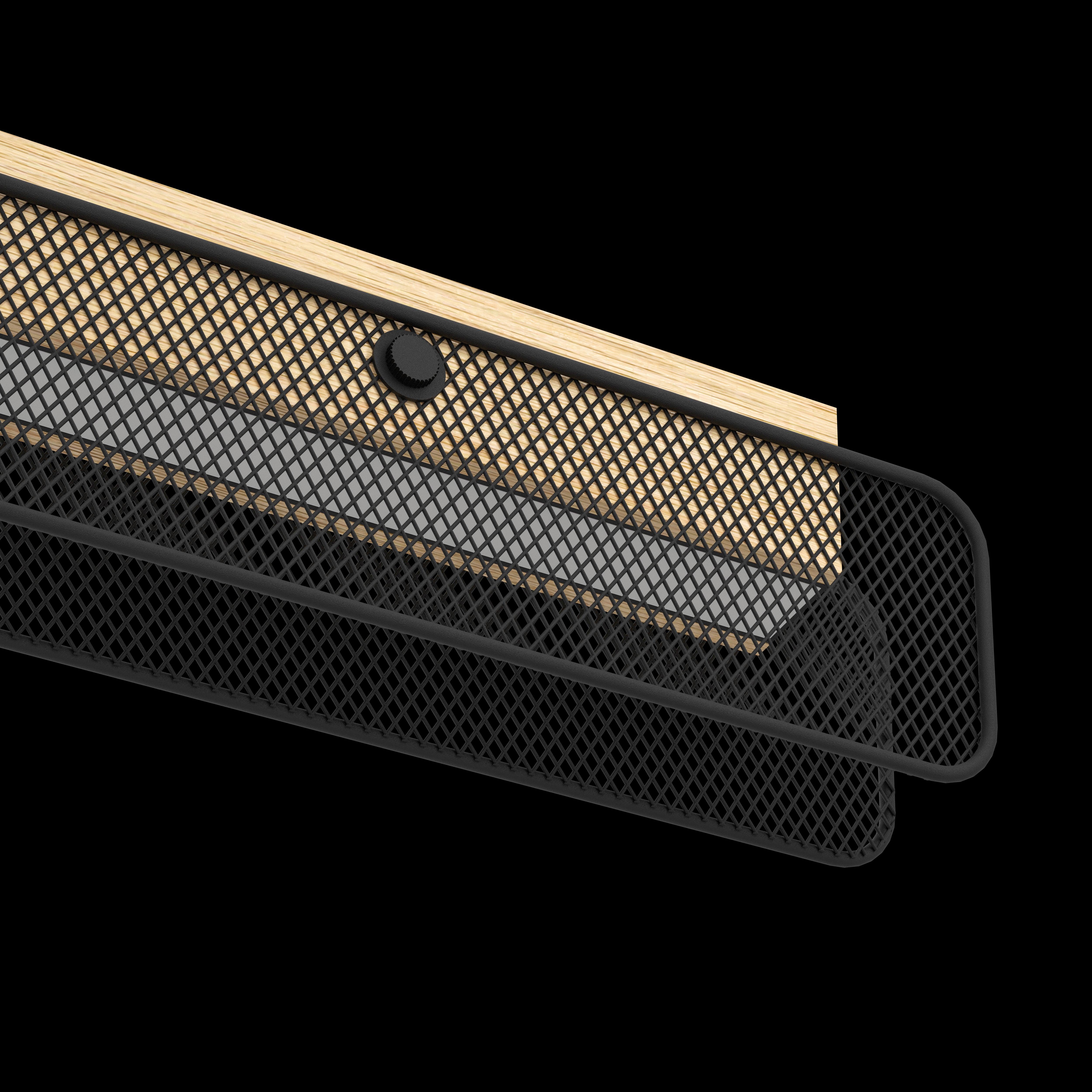 eglo connect kokomo z smart led rubberwood black metal mesh pendant Kitchen Lighting Close Up