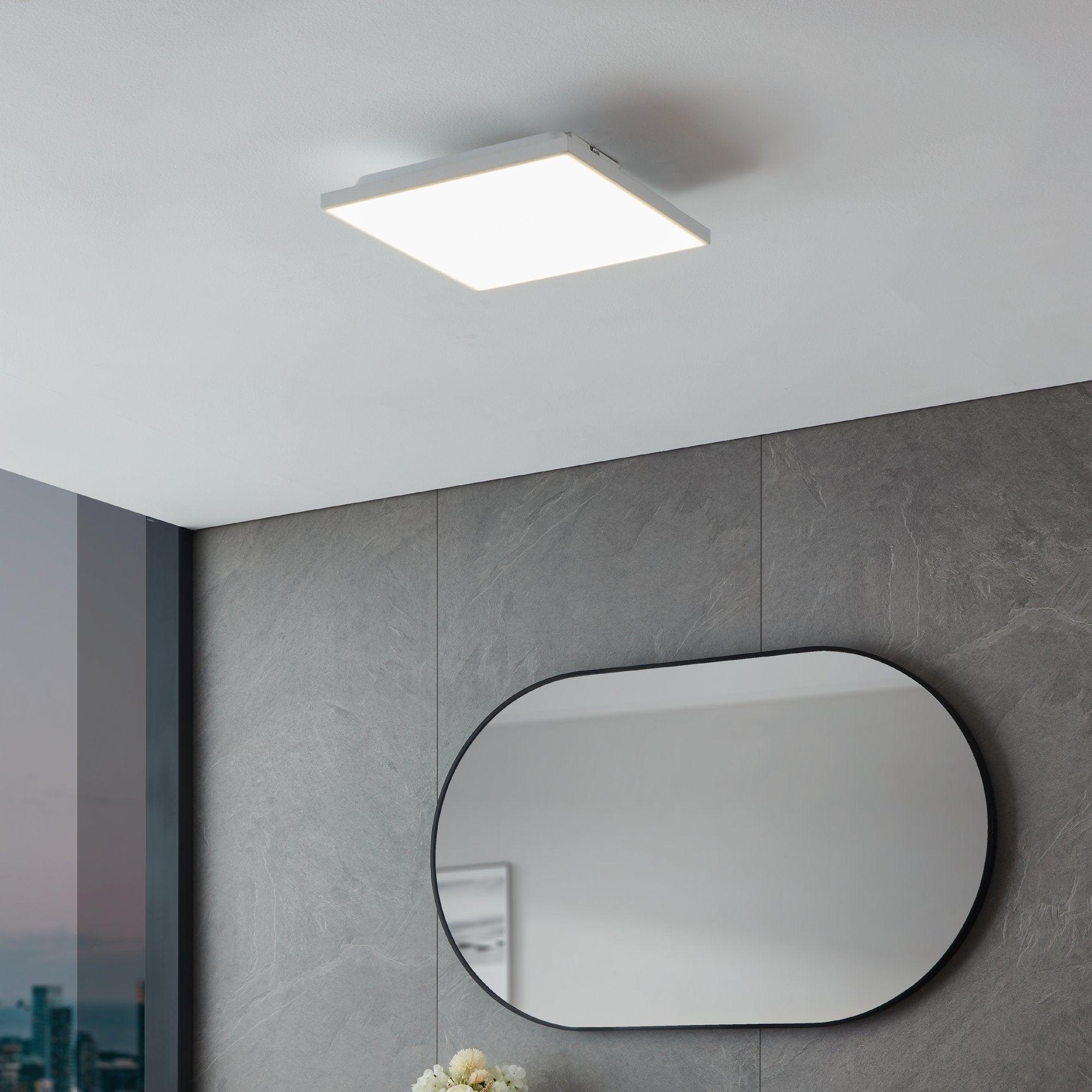 eglo turcona b led square white flush ceiling light