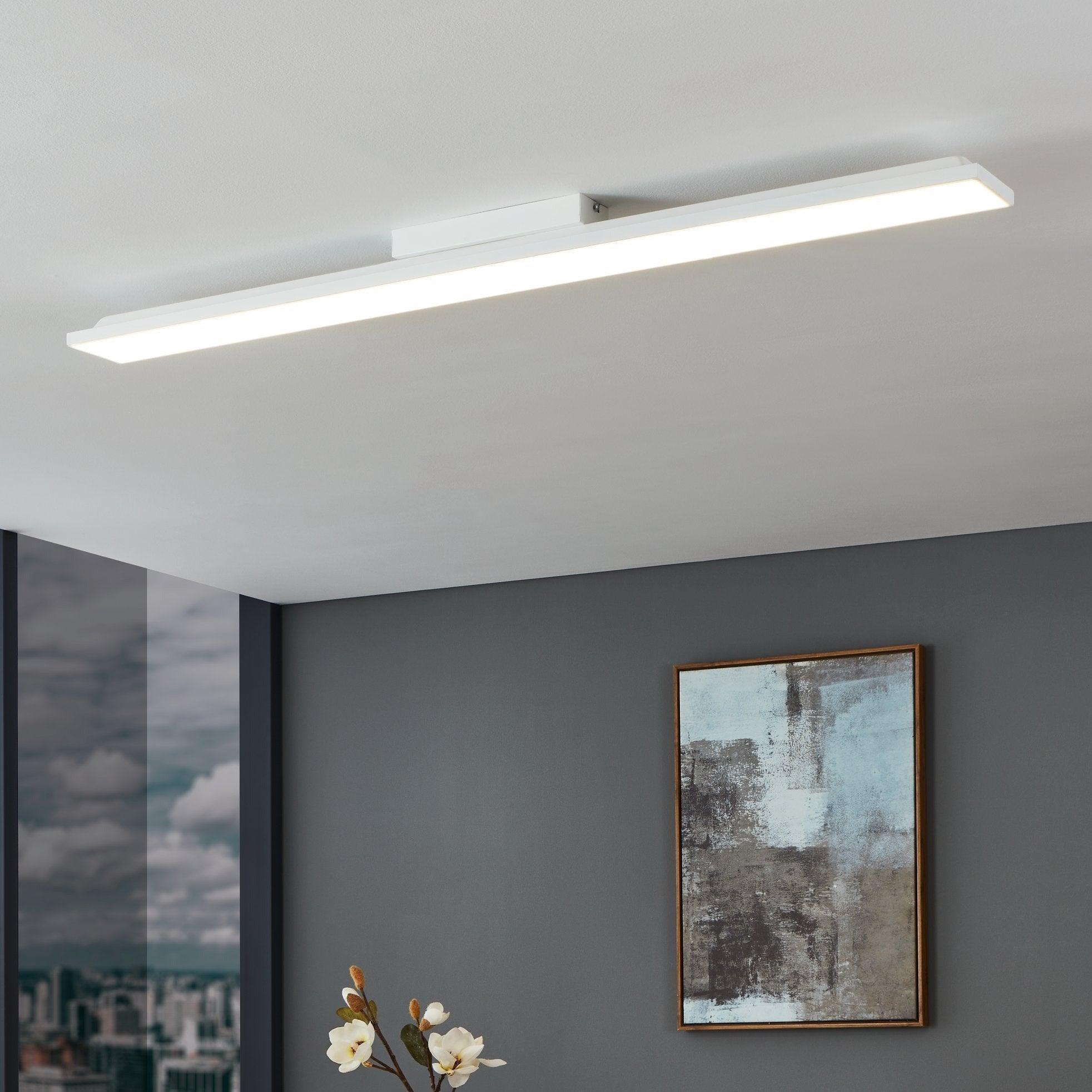 eglo turcona b rectangular white led ceiling flush light