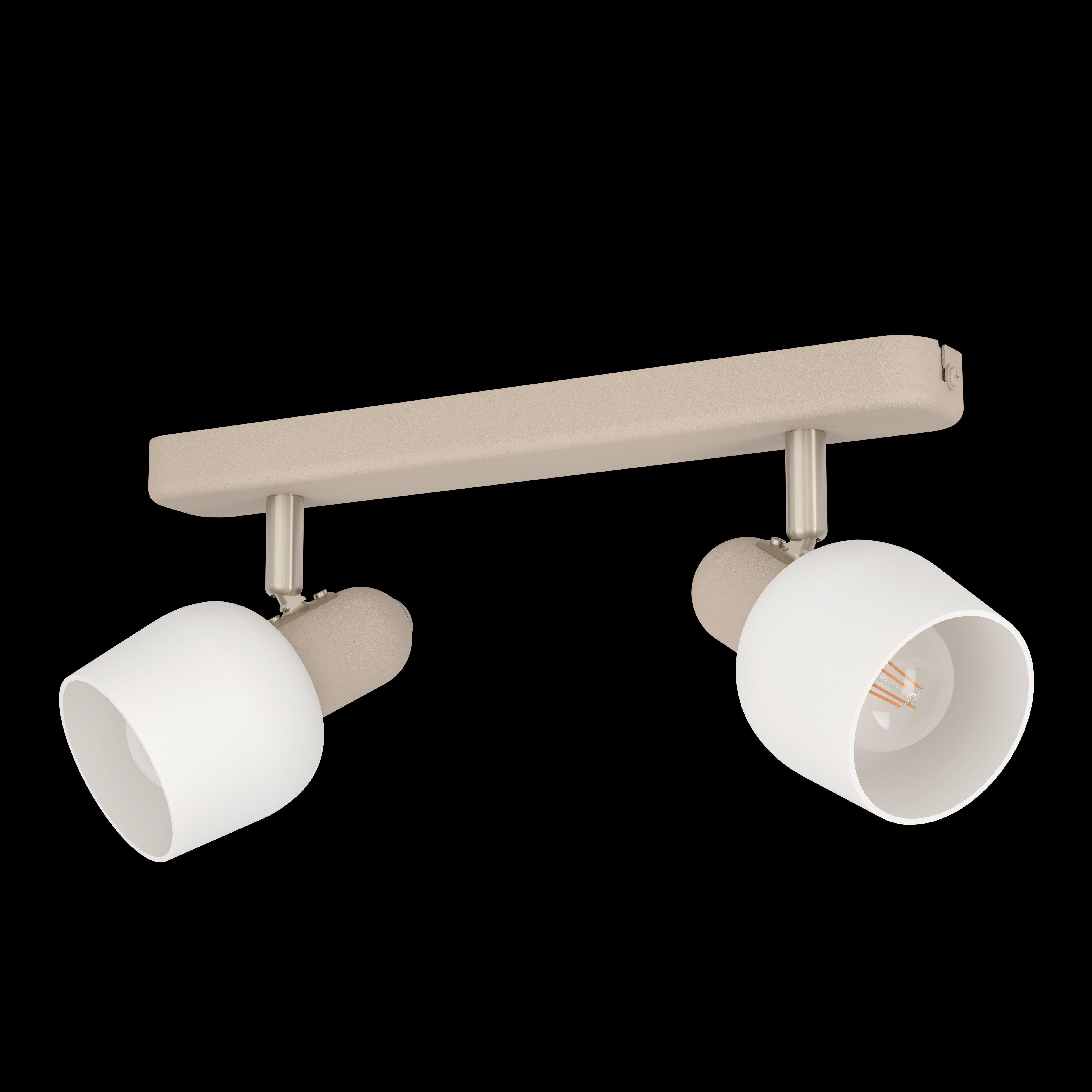 eglo corato sand white glass 2 light bar spotlight Kitchen Lighting Close Up