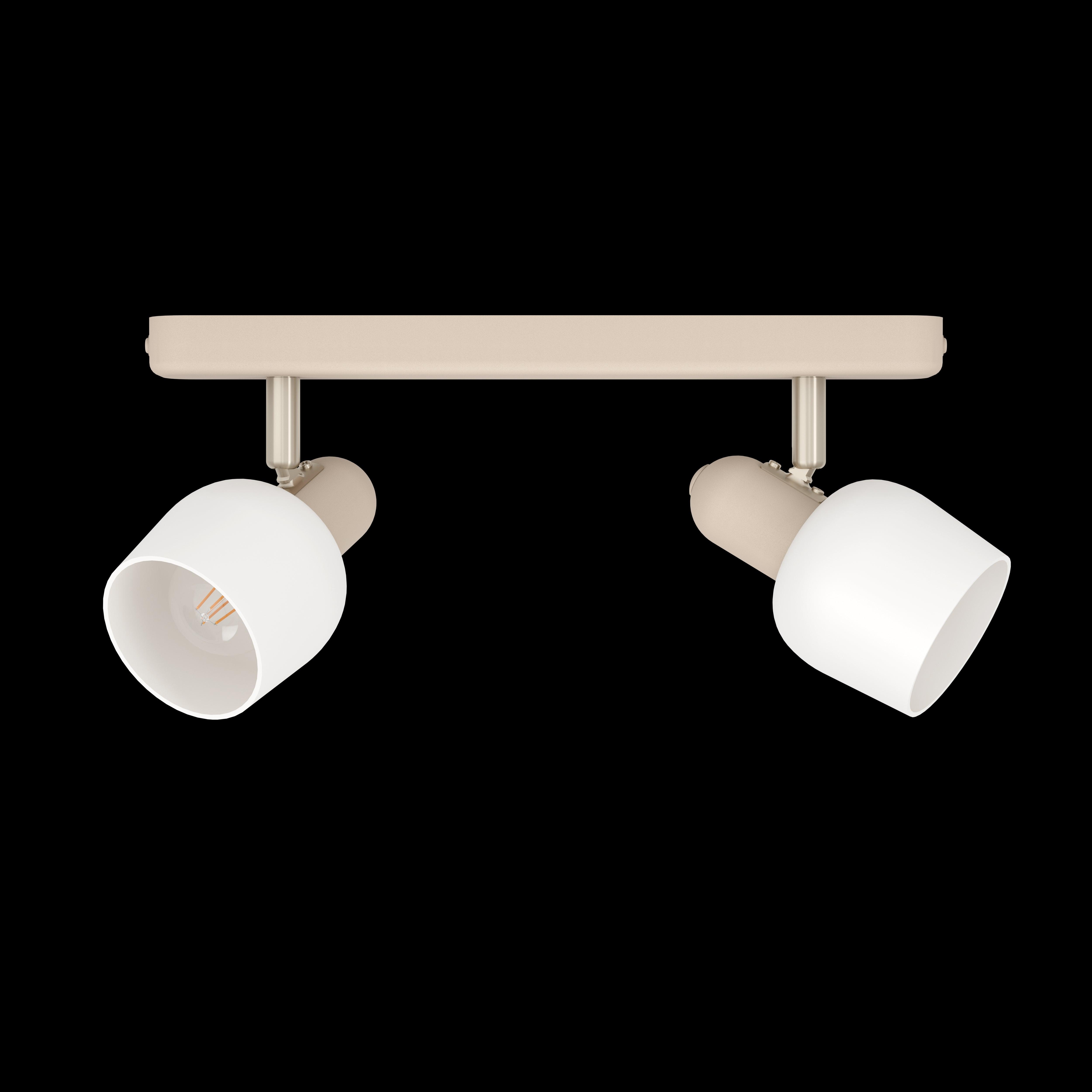 eglo corato sand white glass 2 light bar spotlight living room image