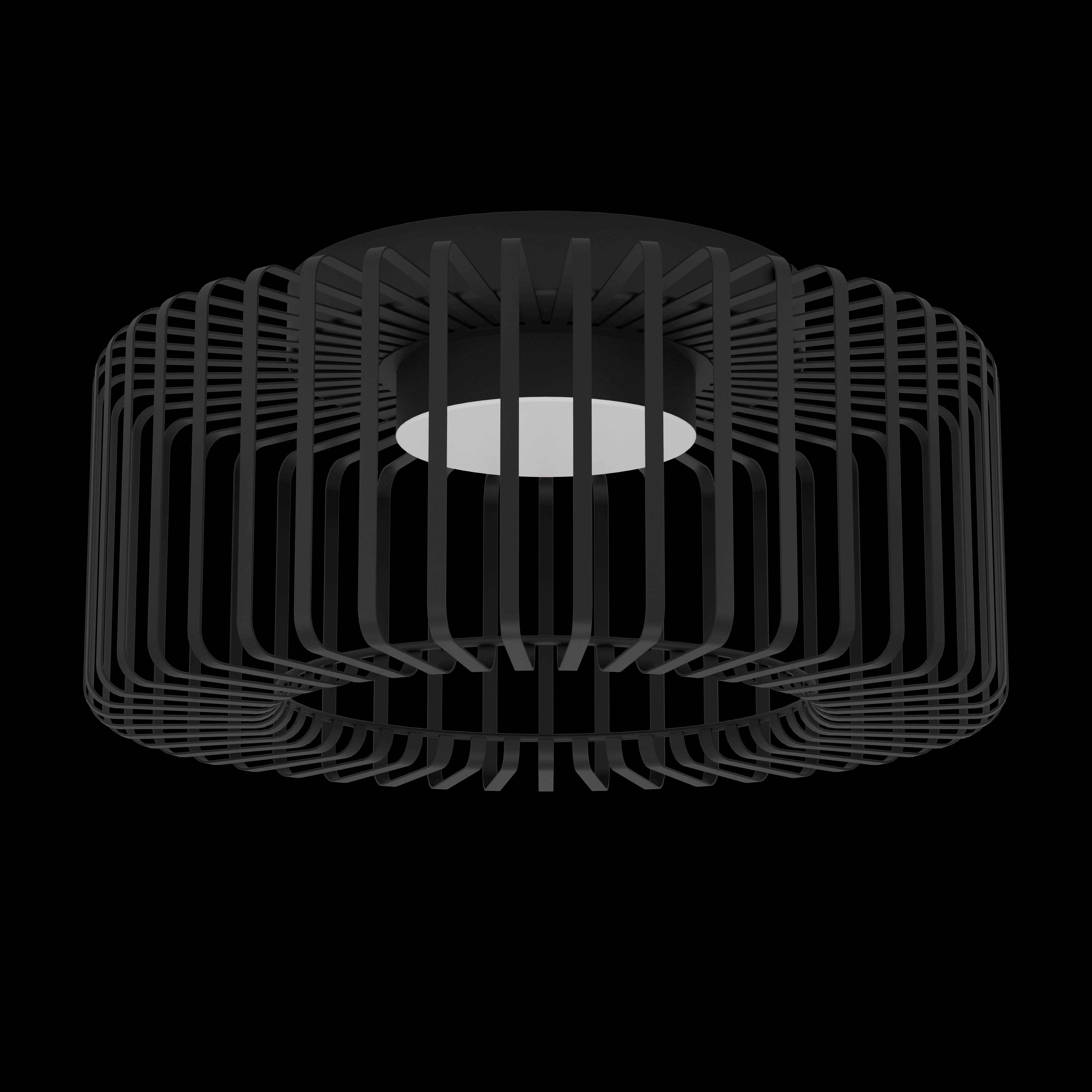 eglo connect ginestrone z smart led black metal wire flush ceiling light living room close up