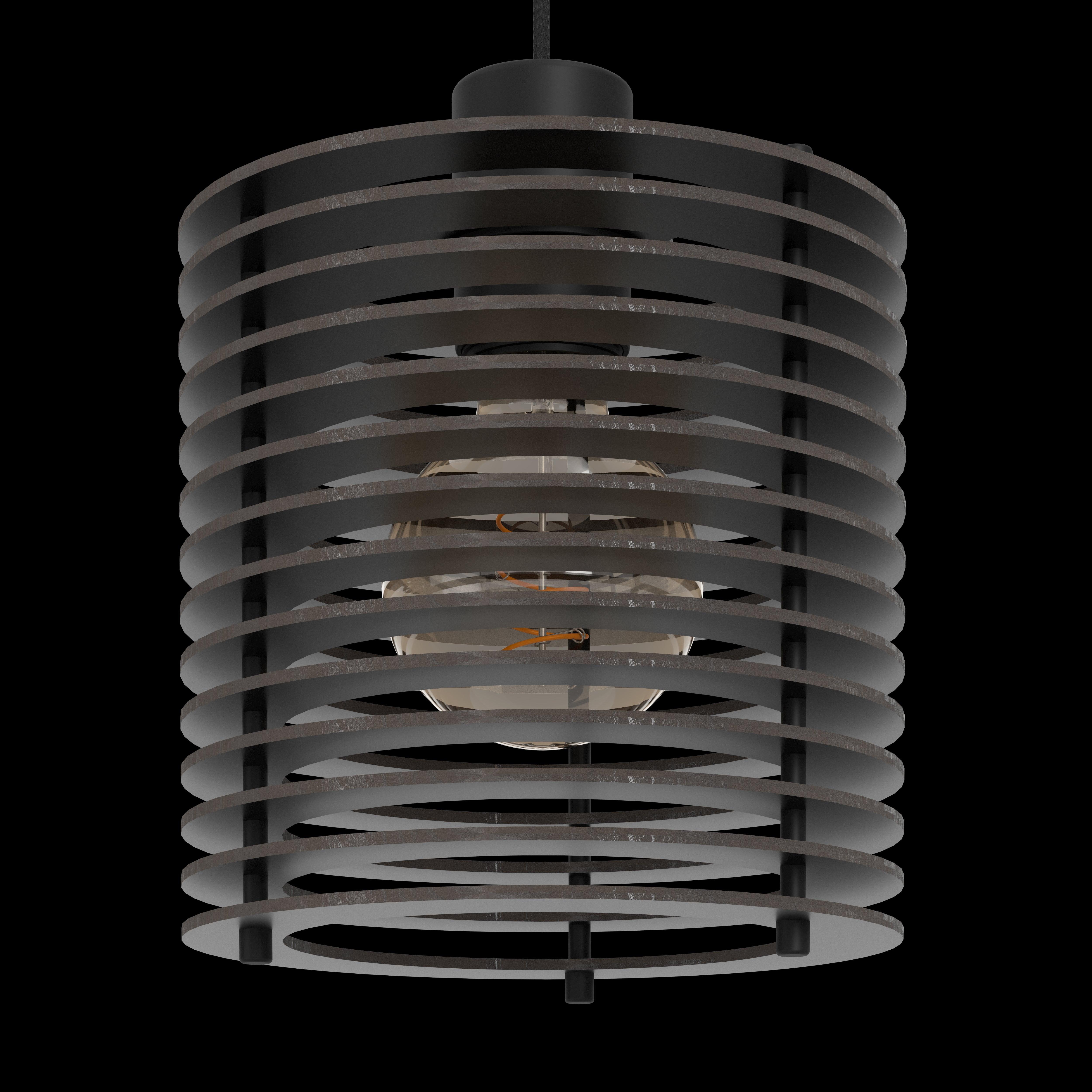 eglo segovia 3 light black steel slat ceiling pendant Kitchen Lighting Close Up