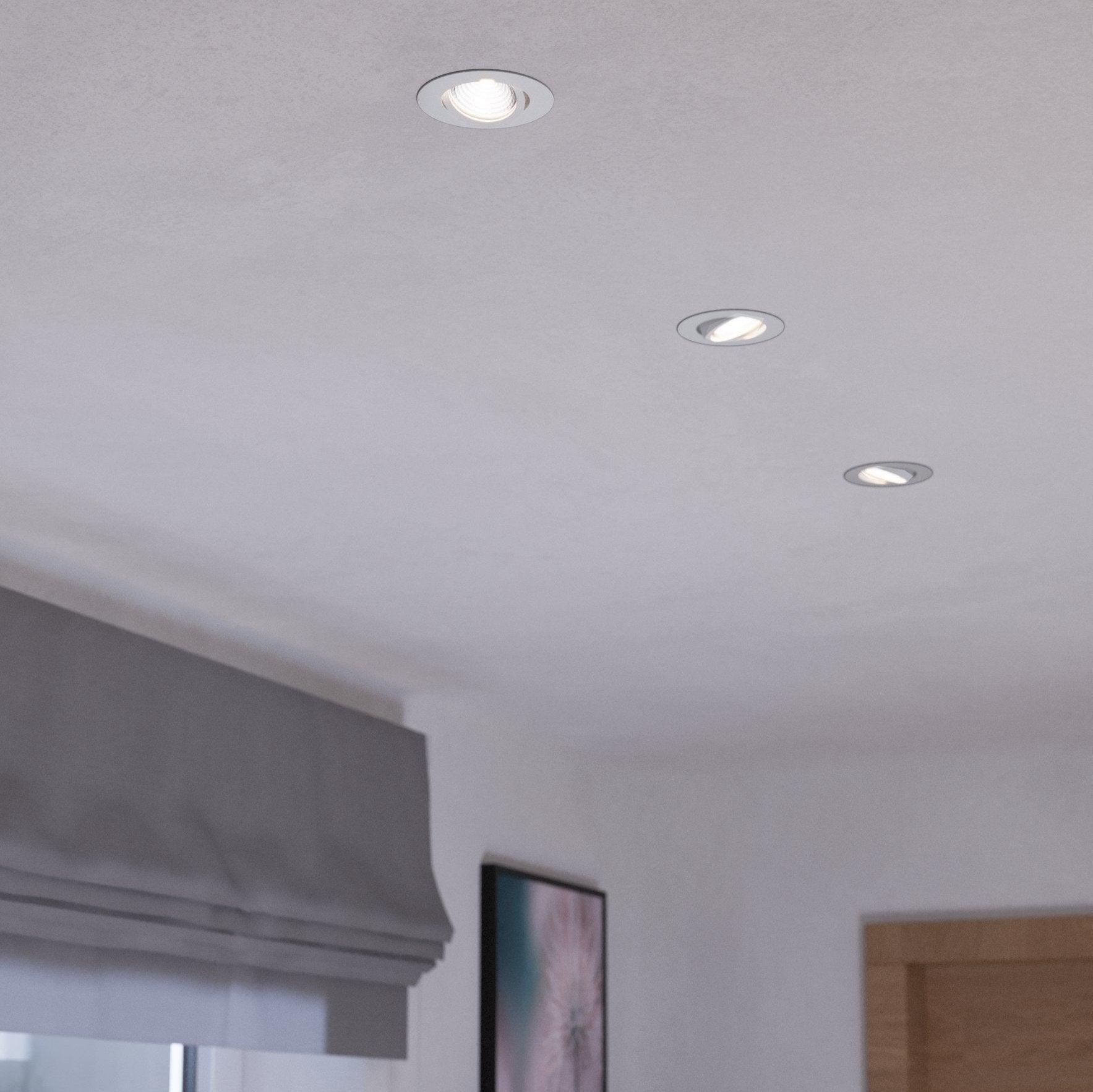 eglo saliceto set of 3 white led recessed spot lights living room image
