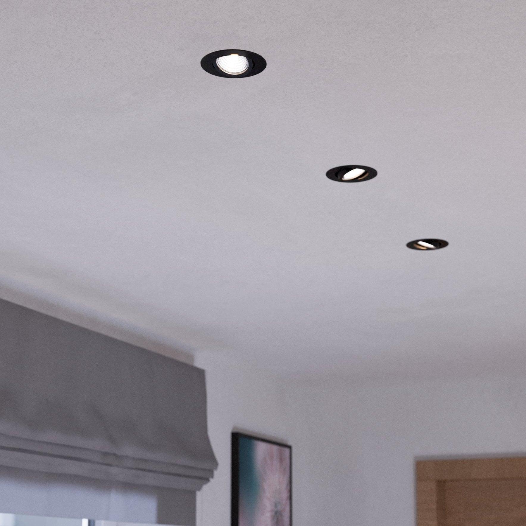 eglo saliceto set of 3 black led recessed spot lights
