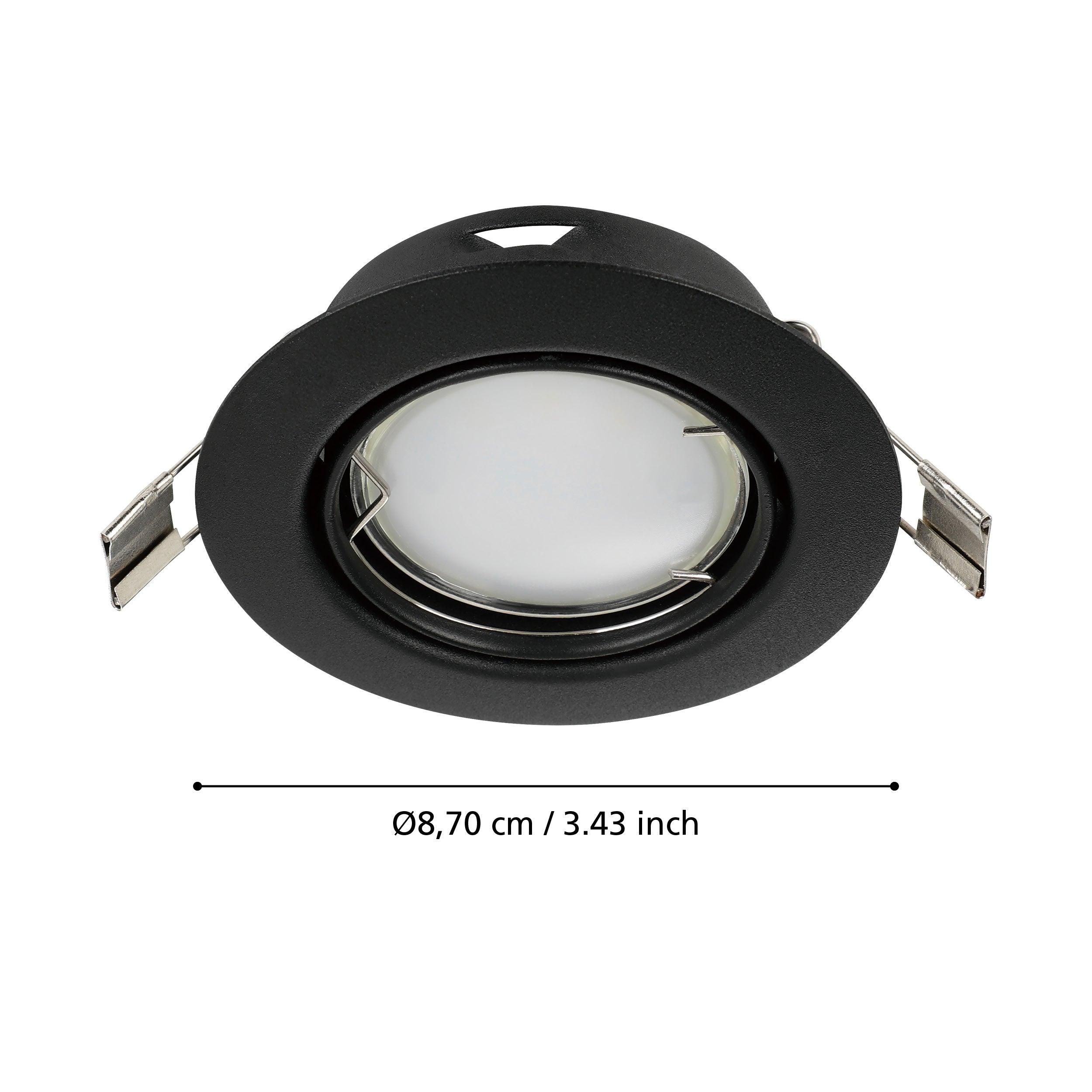 eglo peneto set of 3 black recessed spot lights 7 8cm kitchen lighting 