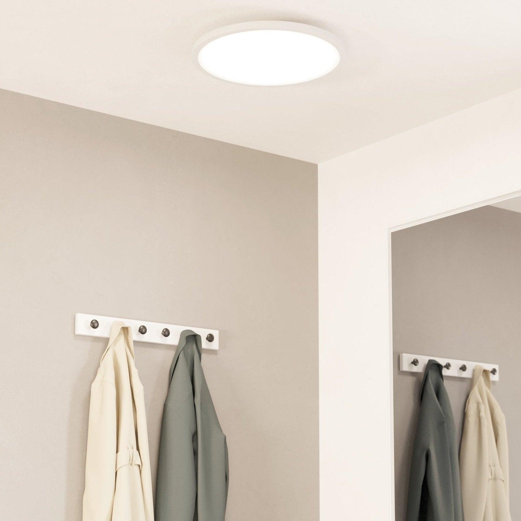 eglo connect sarsina z smart white round led flush ceiling light 45cm living room image