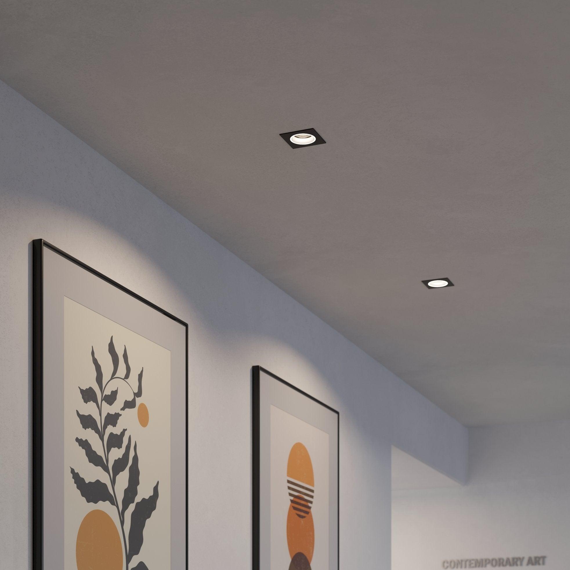 eglo carosso z smart led black square recessed spot light