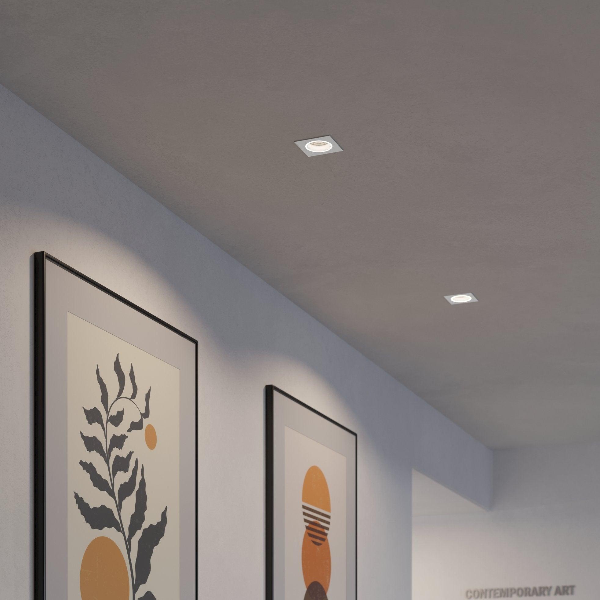 eglo carosso z white square led smart recessed spot light