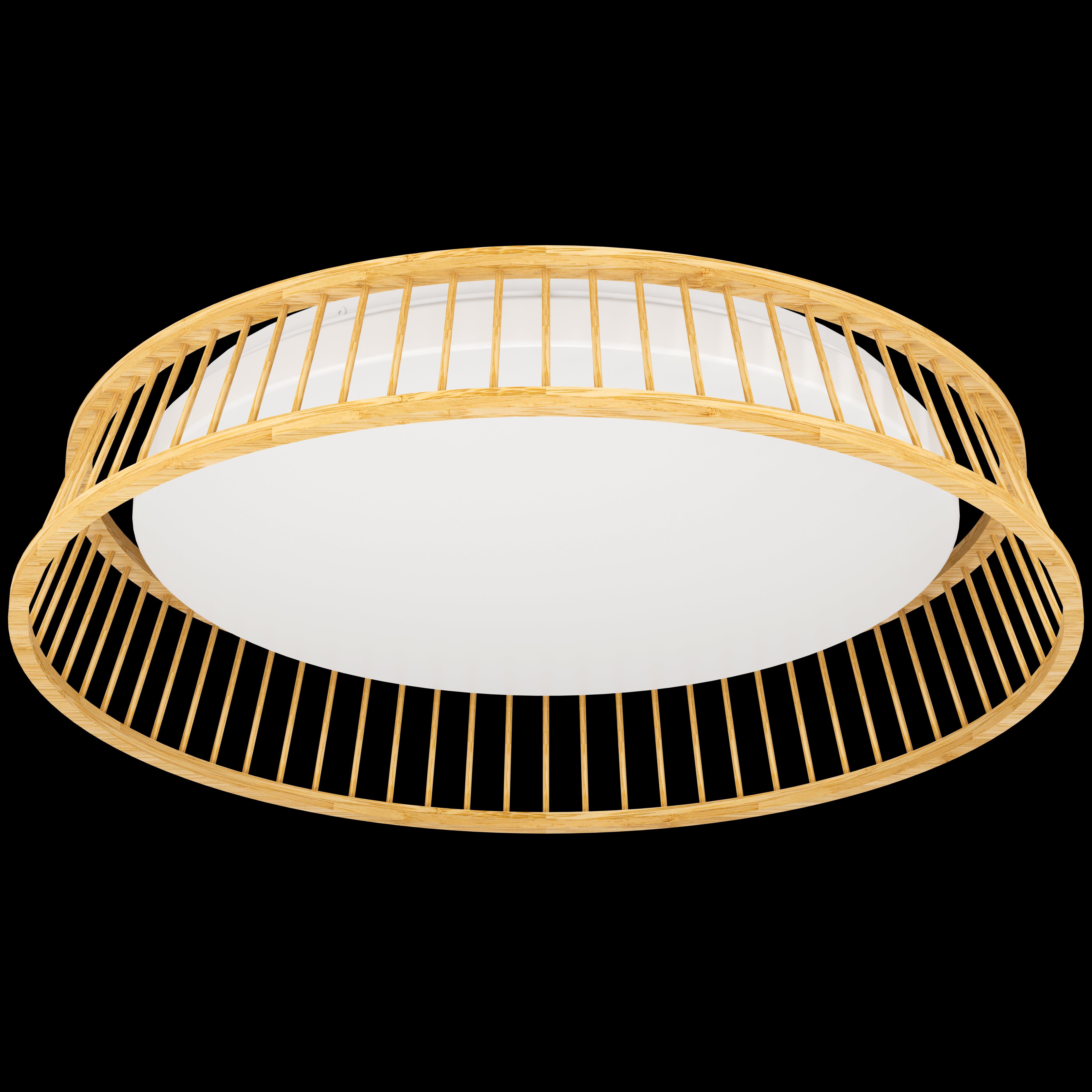 eglo luppineria led wooden flush ceiling light 45cm living room image