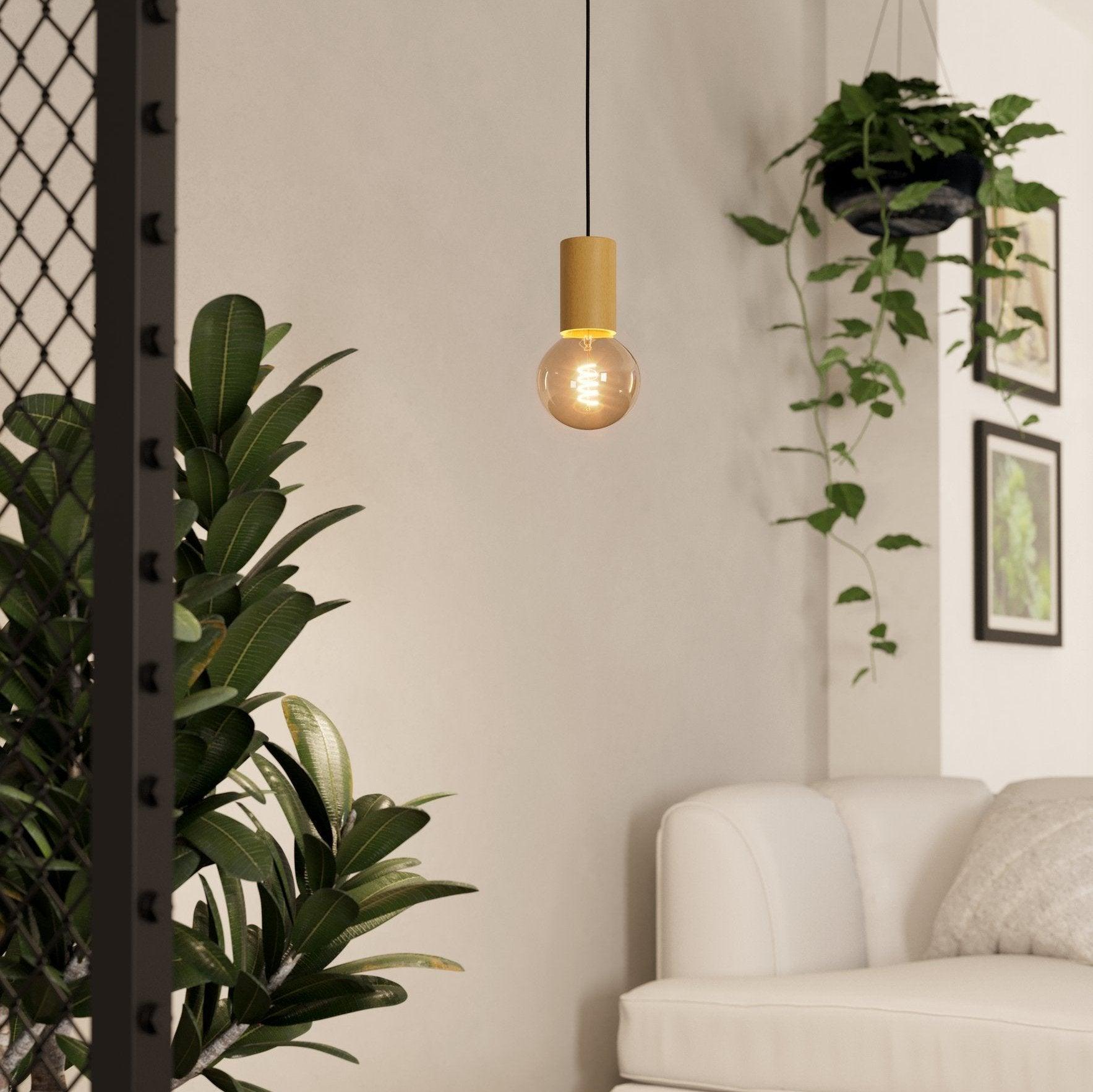 eglo pozueta 1 wood lamp holder cable ceiling pendant