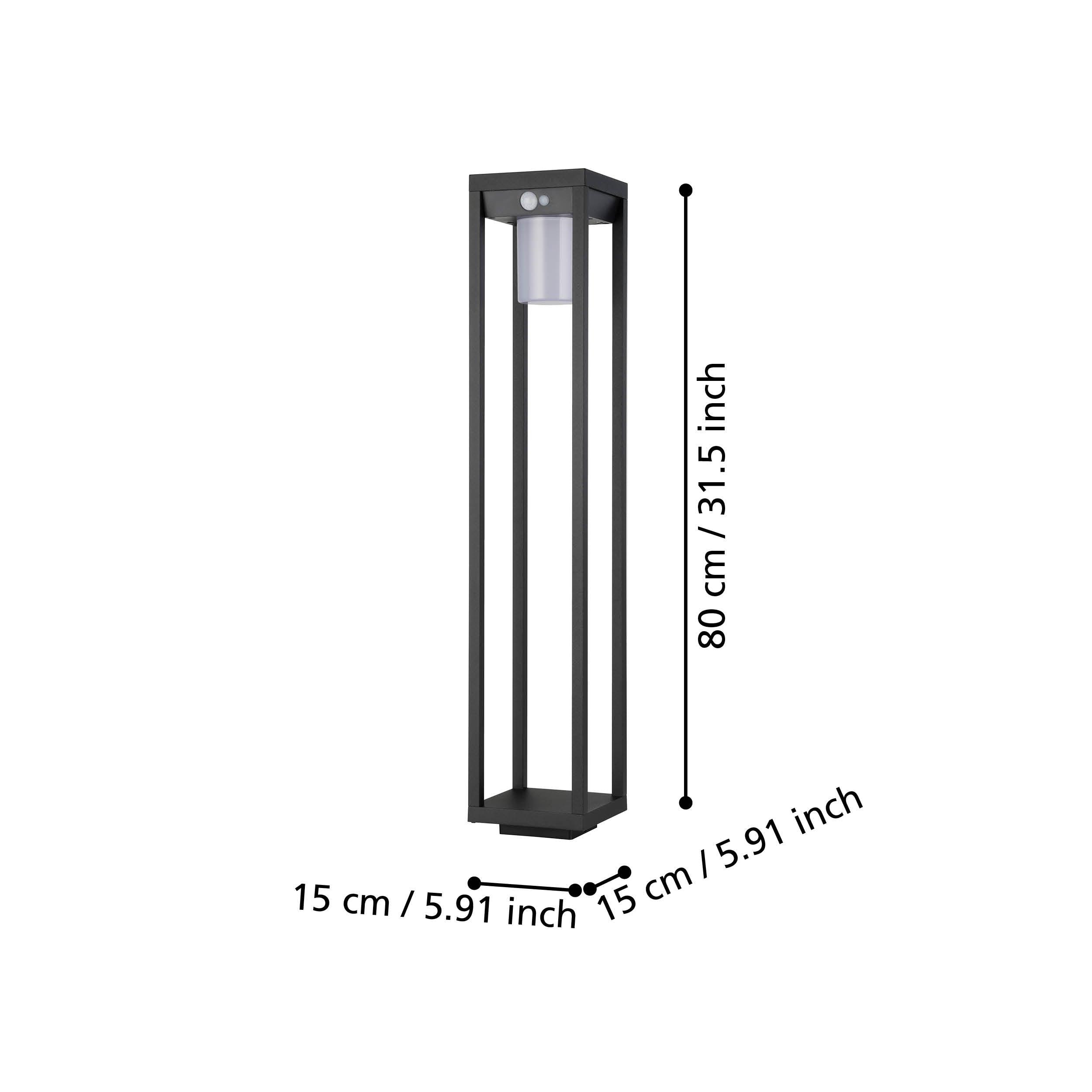 eglo martano solar led black angular ip44 pedestal light kitchen lighting 