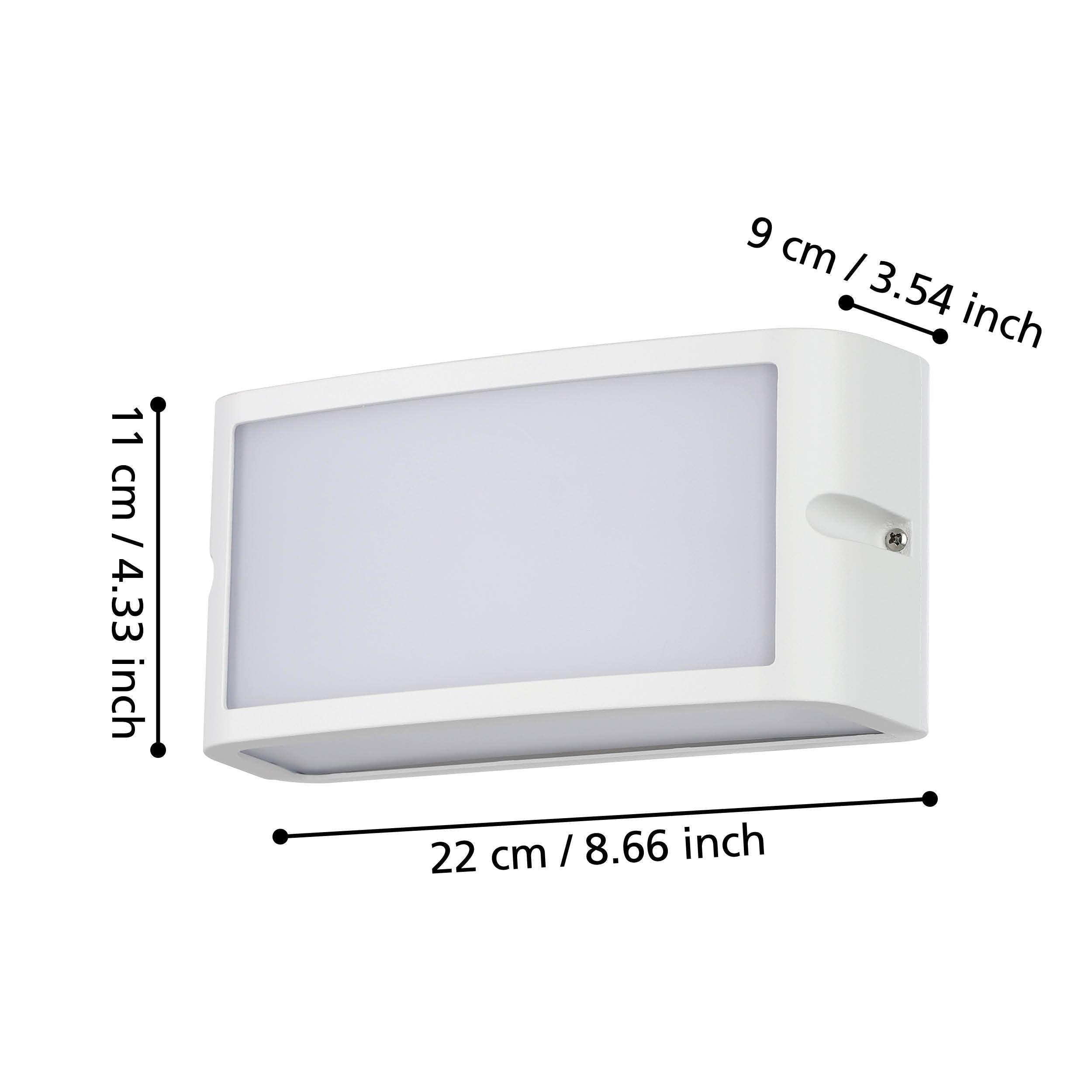 eglo camarda white ip54 outdoor led wall light living room close up