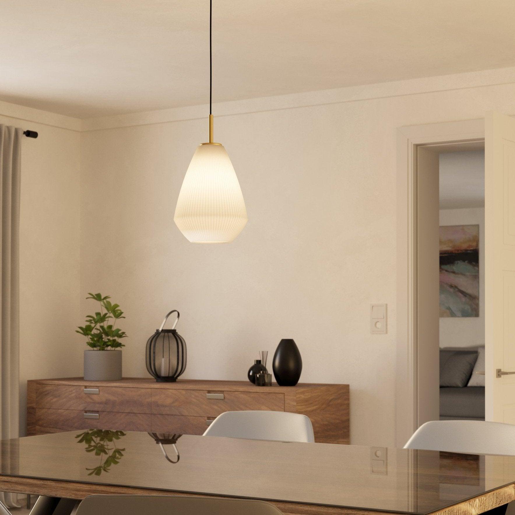 eglo caprarola conical satin glass brass ceiling pendant