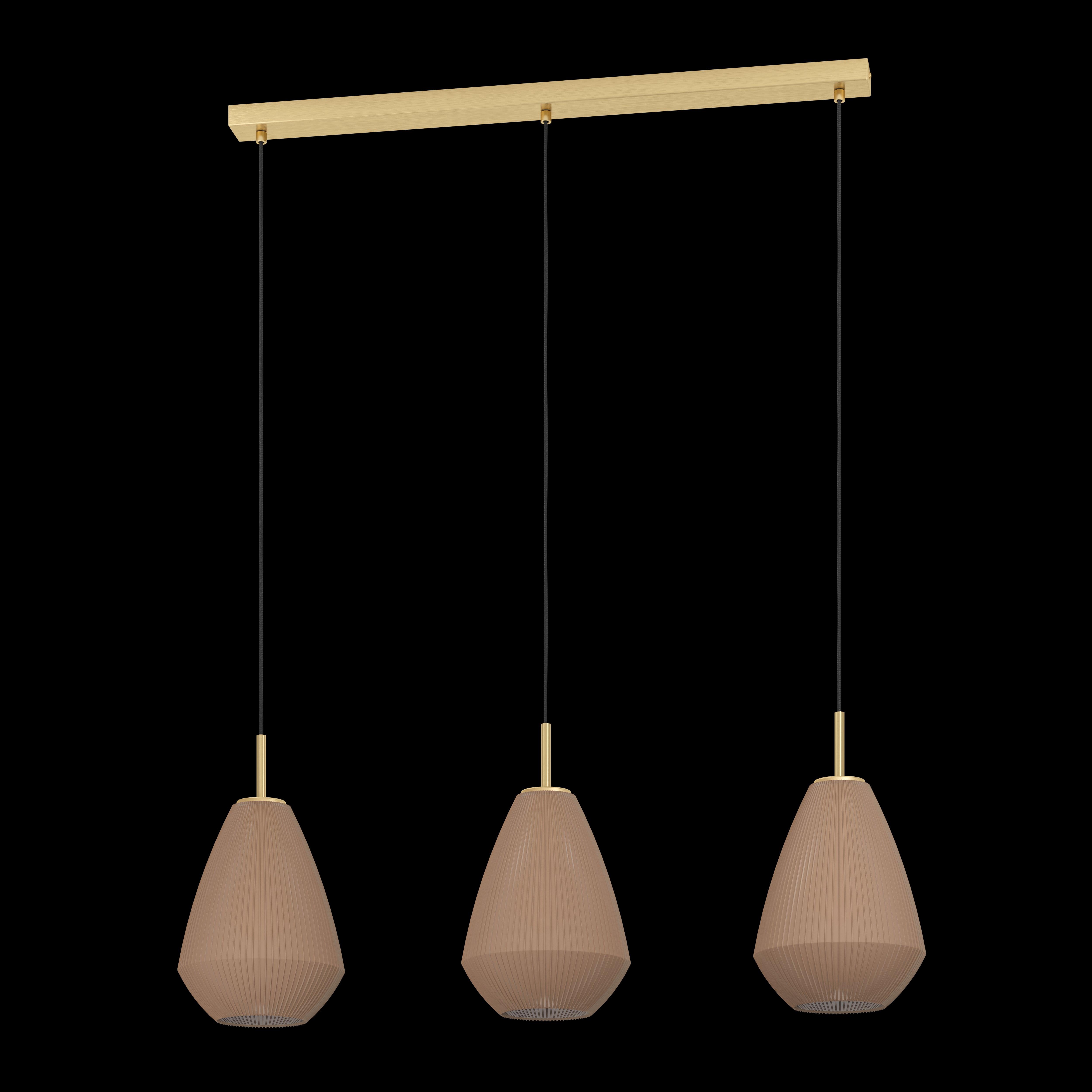 eglo caprarola 3 light conical sand glass brass pendant kitchen lighting 