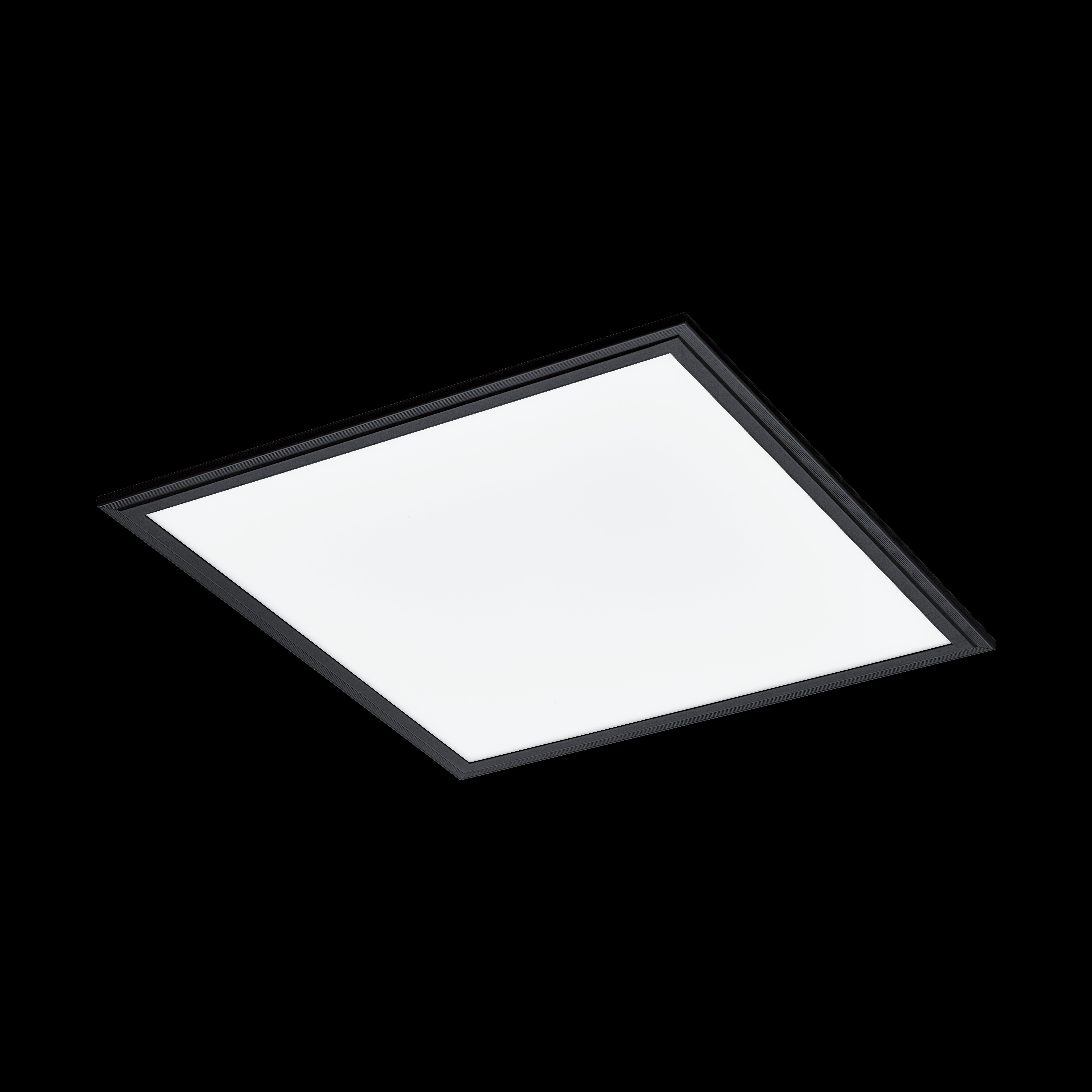 eglo salobrena 1 led black square ceiling flush 45cm kitchen lighting 