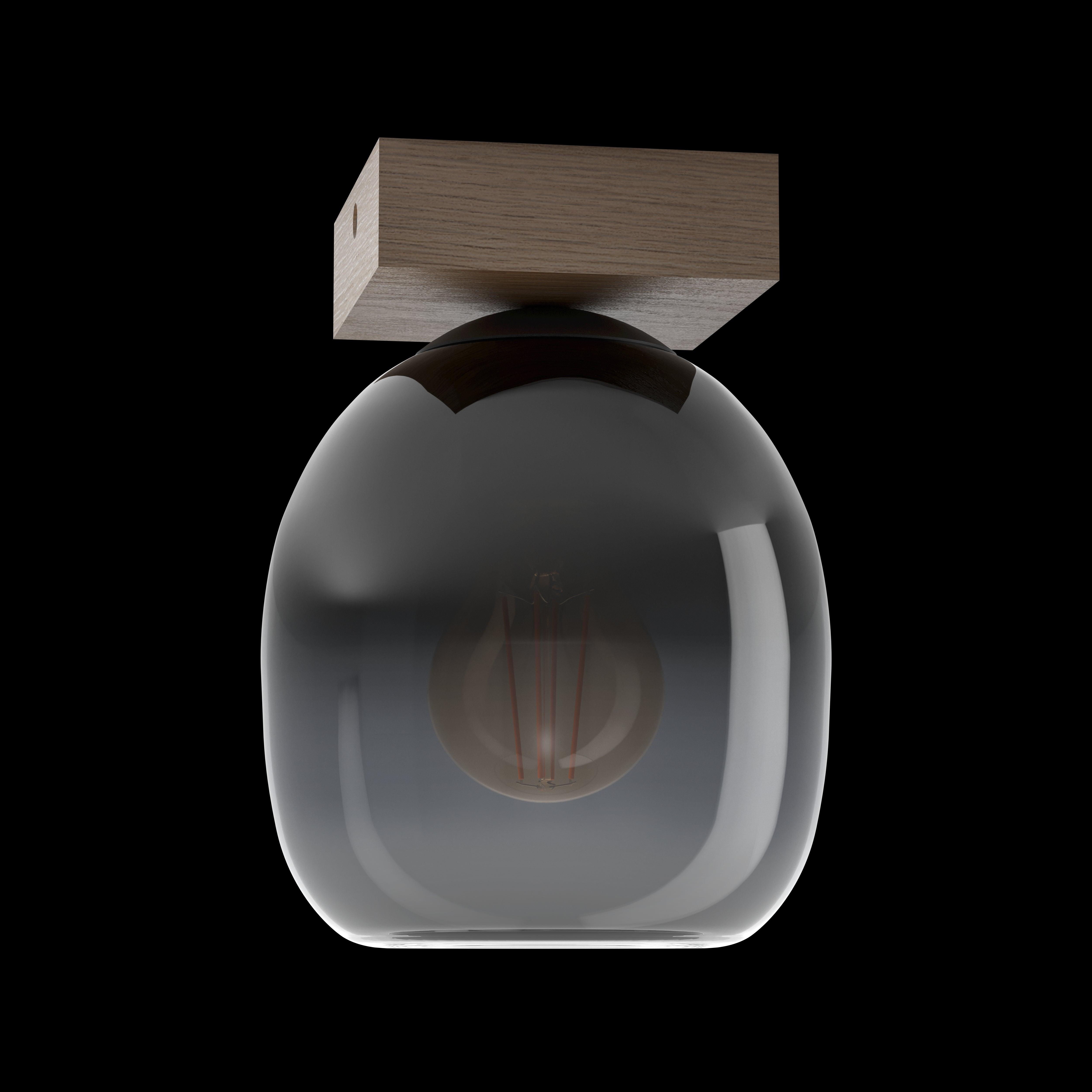 eglo filago wood smoke glass shade ceiling flush living room image