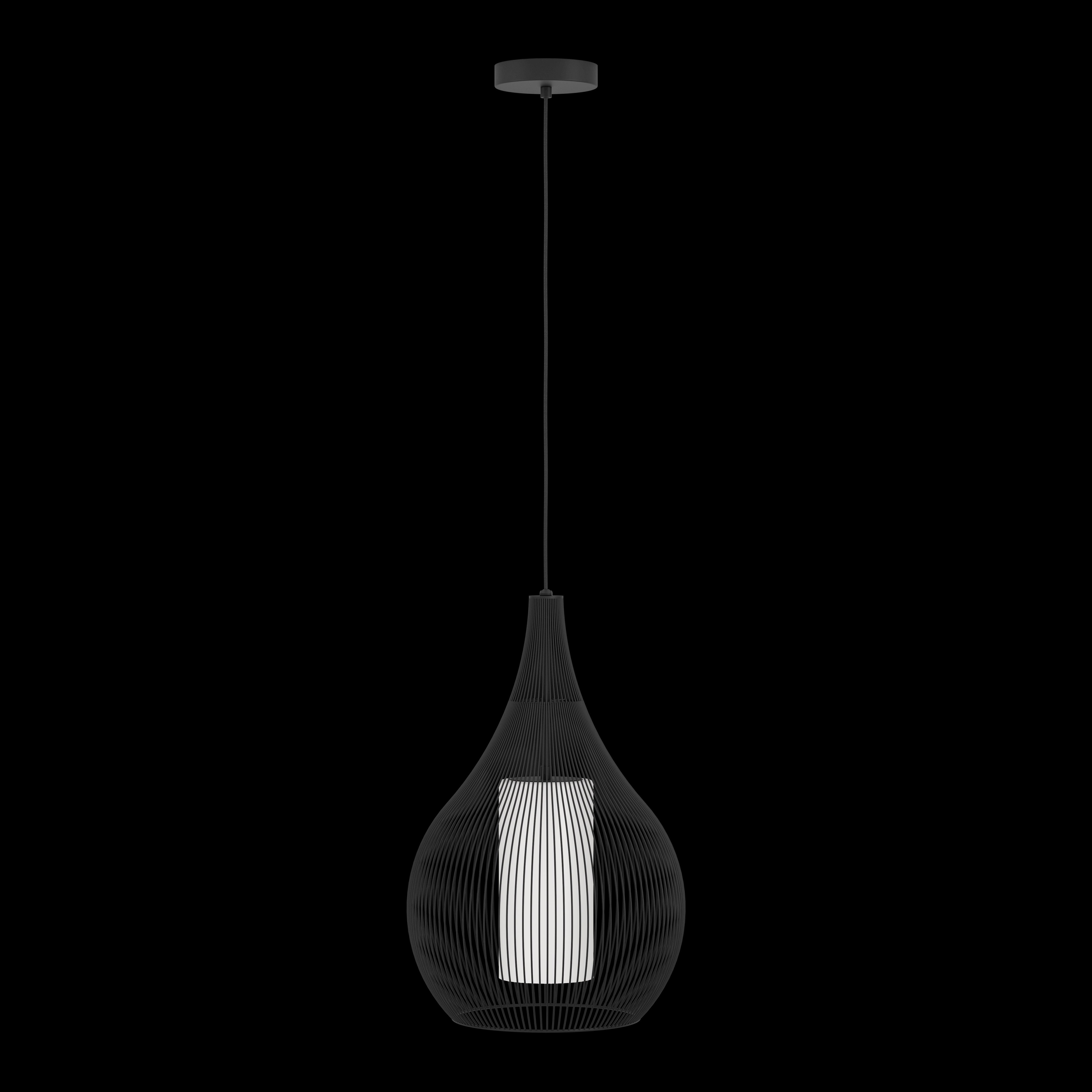 eglo razoni 1 black wire white glass pendant living room image