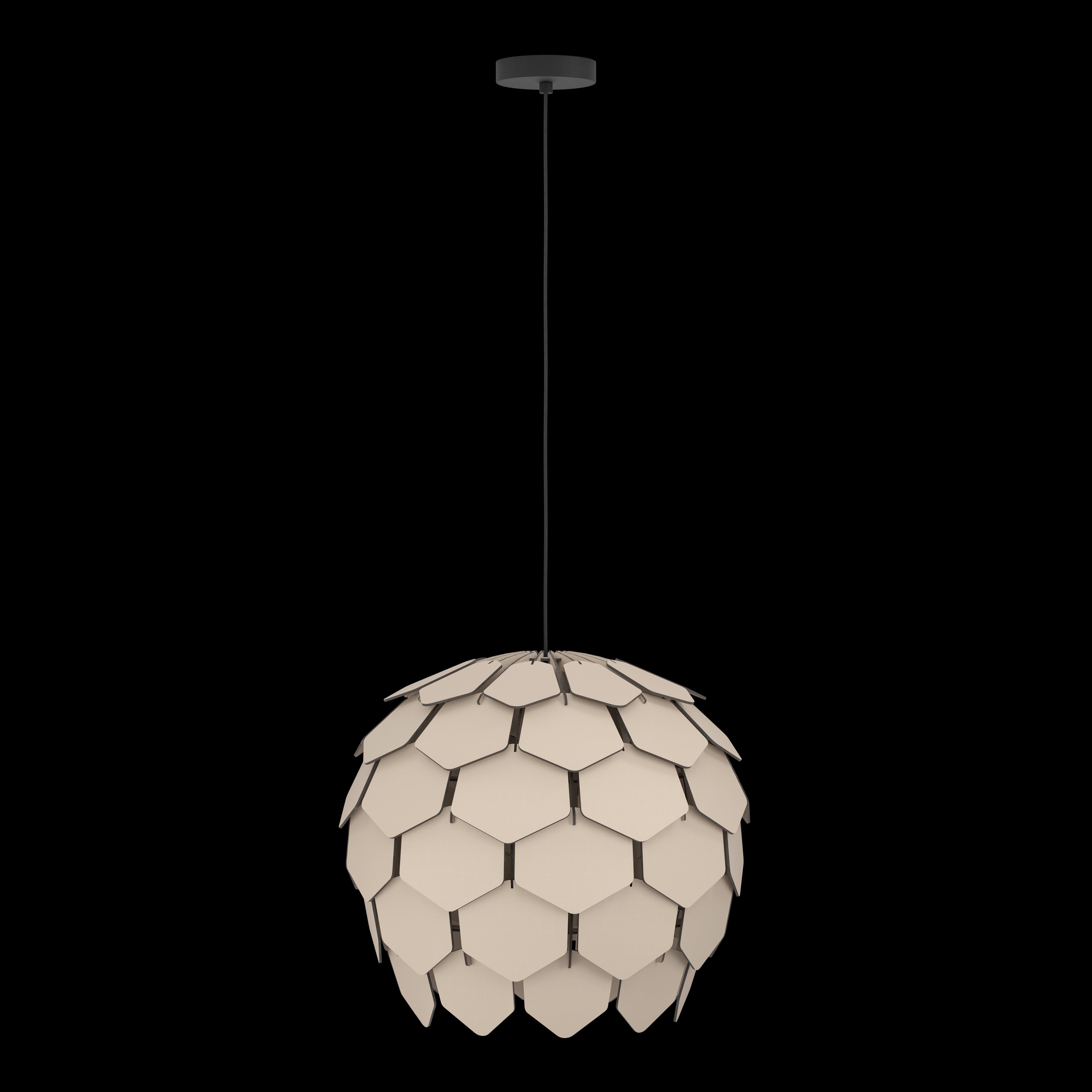 eglo mattanza overlapping grey wooden slat pendant living room image