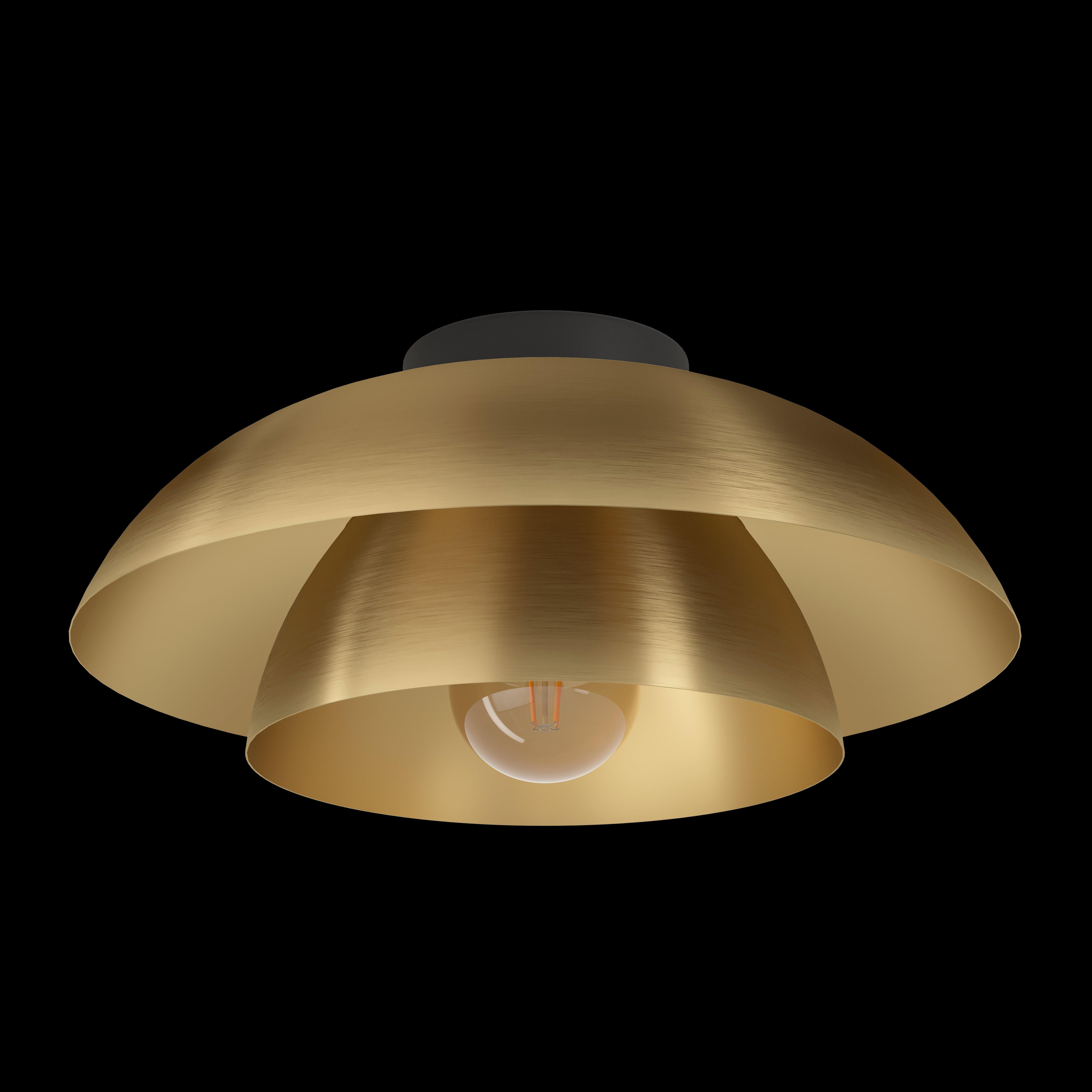 eglo cenciara gold 40cm flush ceiling light living room image