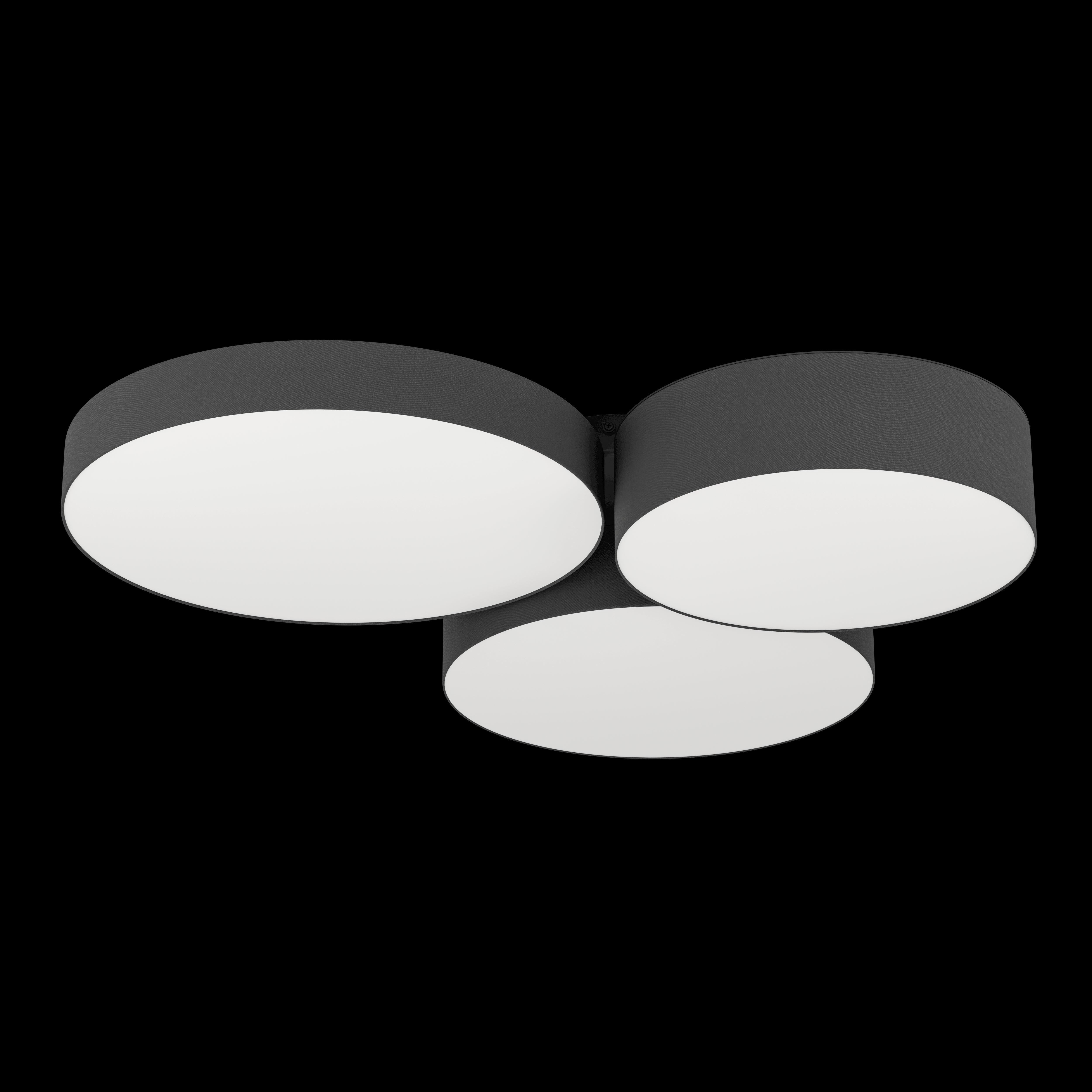 eglo connect barbano z smart led 3 light black ceiling flush living room image