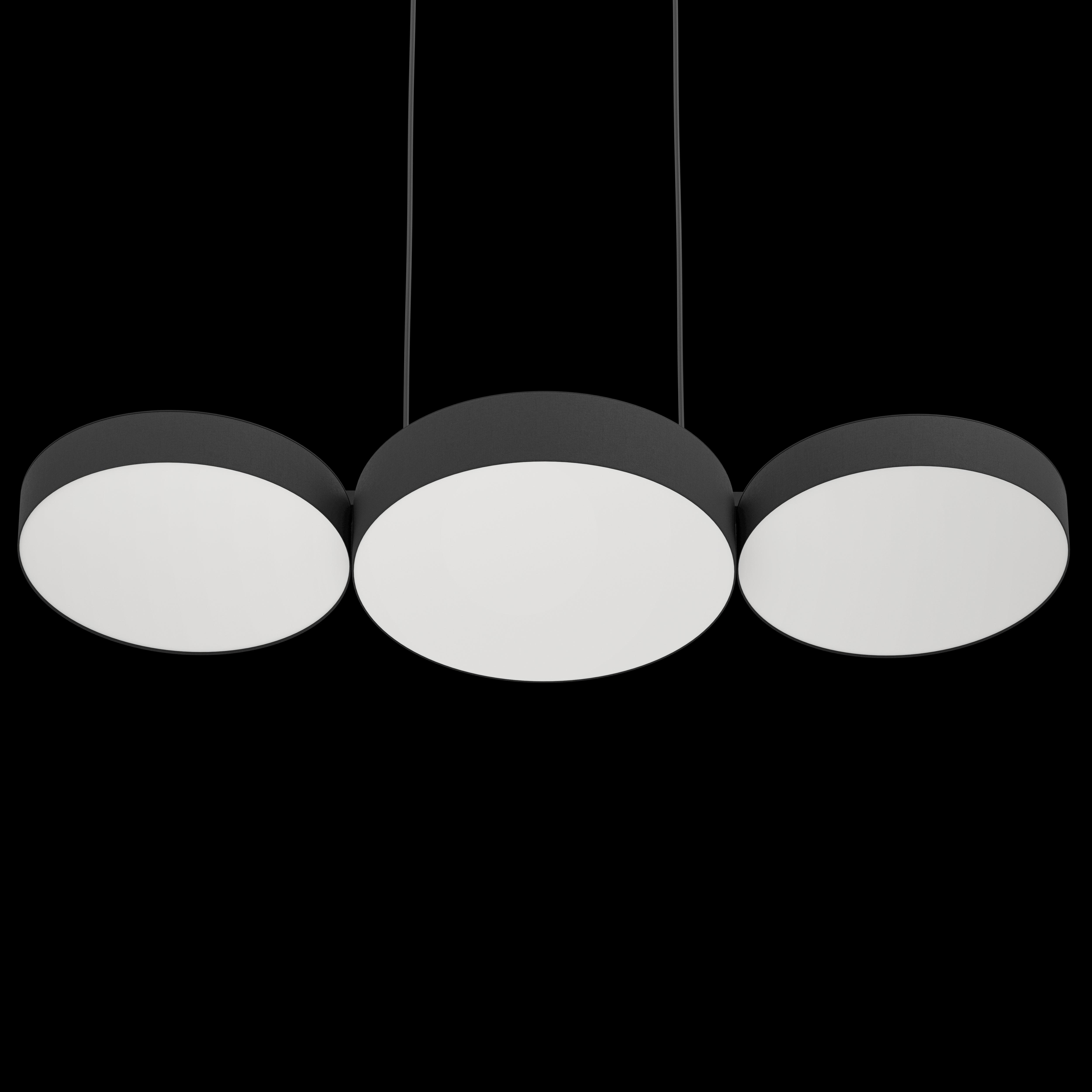eglo connect barbano z smart led 3 light black fabric pendant Kitchen Lighting Close Up