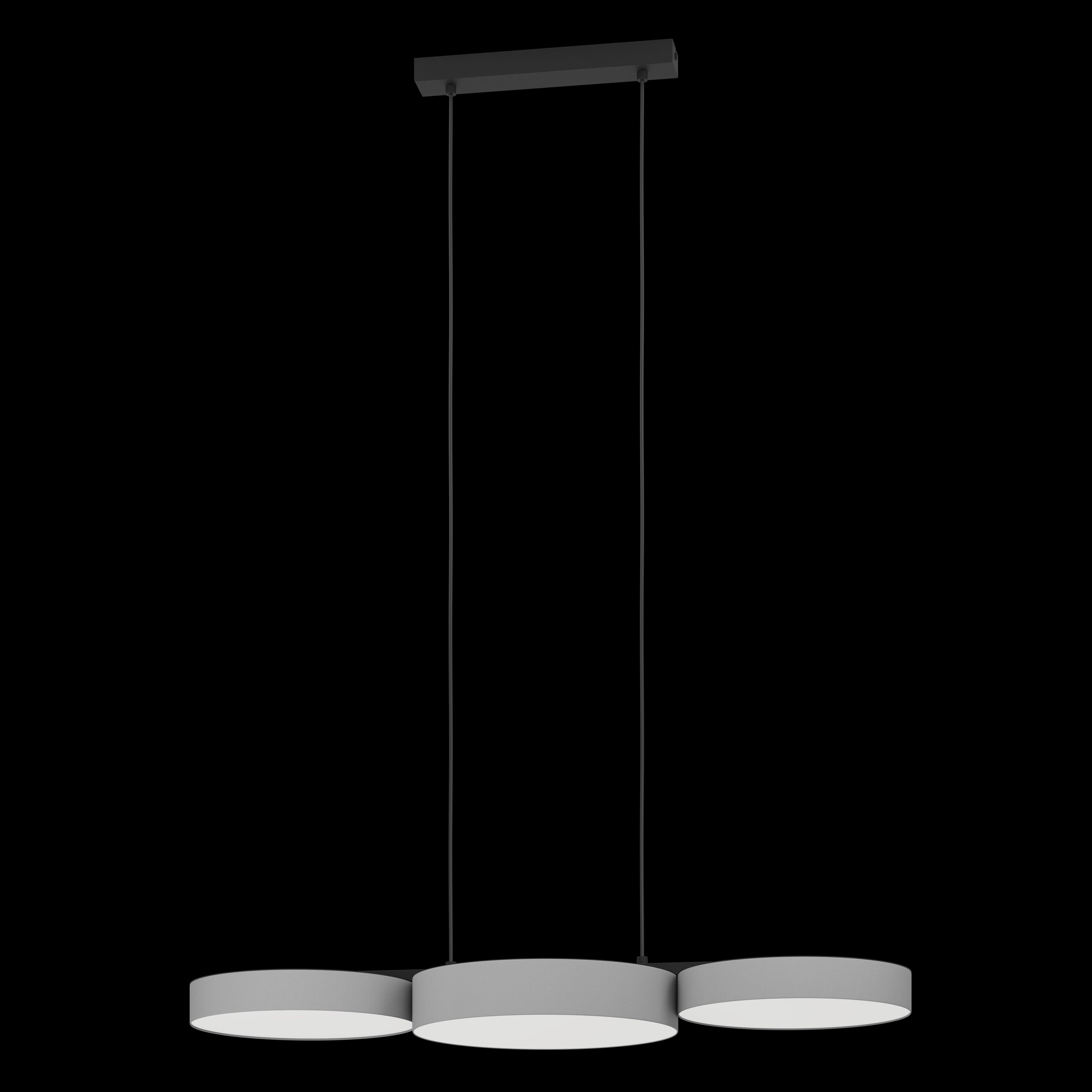 eglo connect barbano z smart led 3 shade grey fabric pendant kitchen lighting 