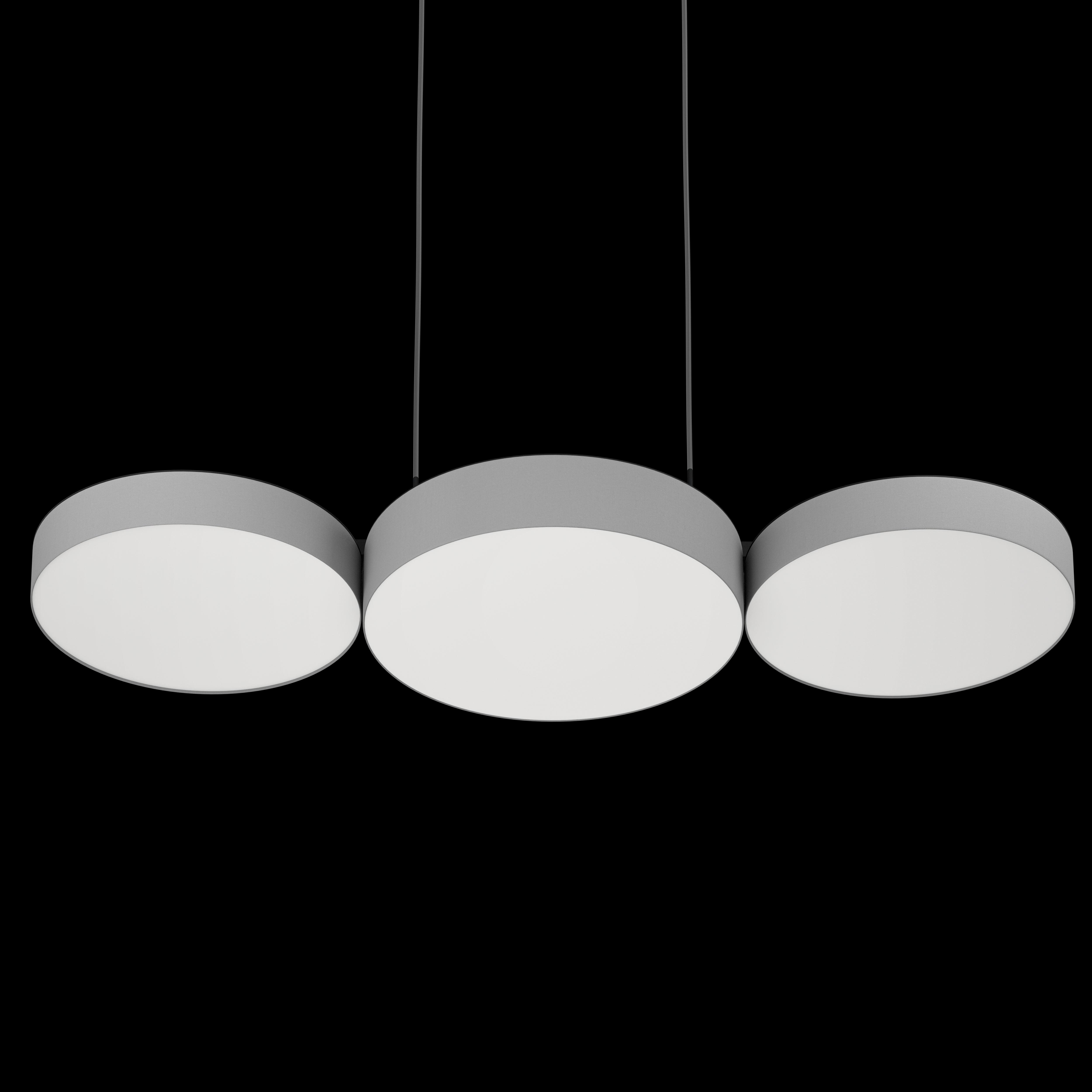 eglo connect barbano z smart led 3 shade grey fabric pendant Kitchen Lighting Close Up