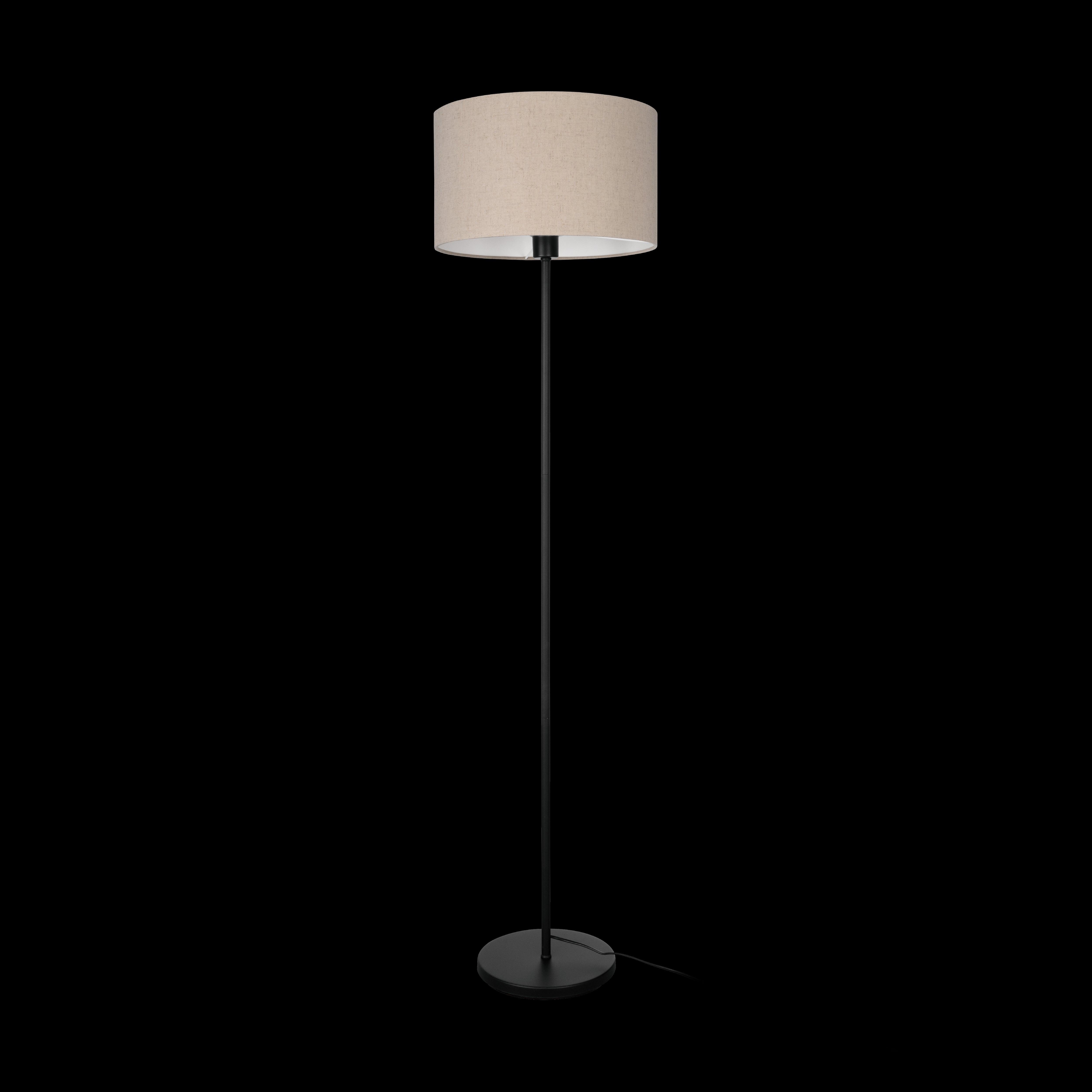 eglo feniglia black floor lamp with natural linen shade