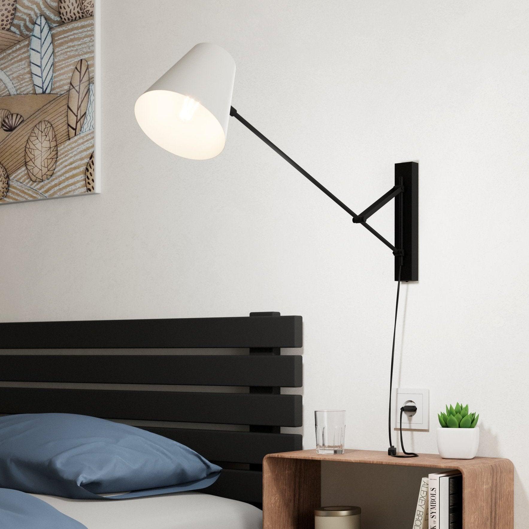 eglo forcadet black grey adjustable wall light