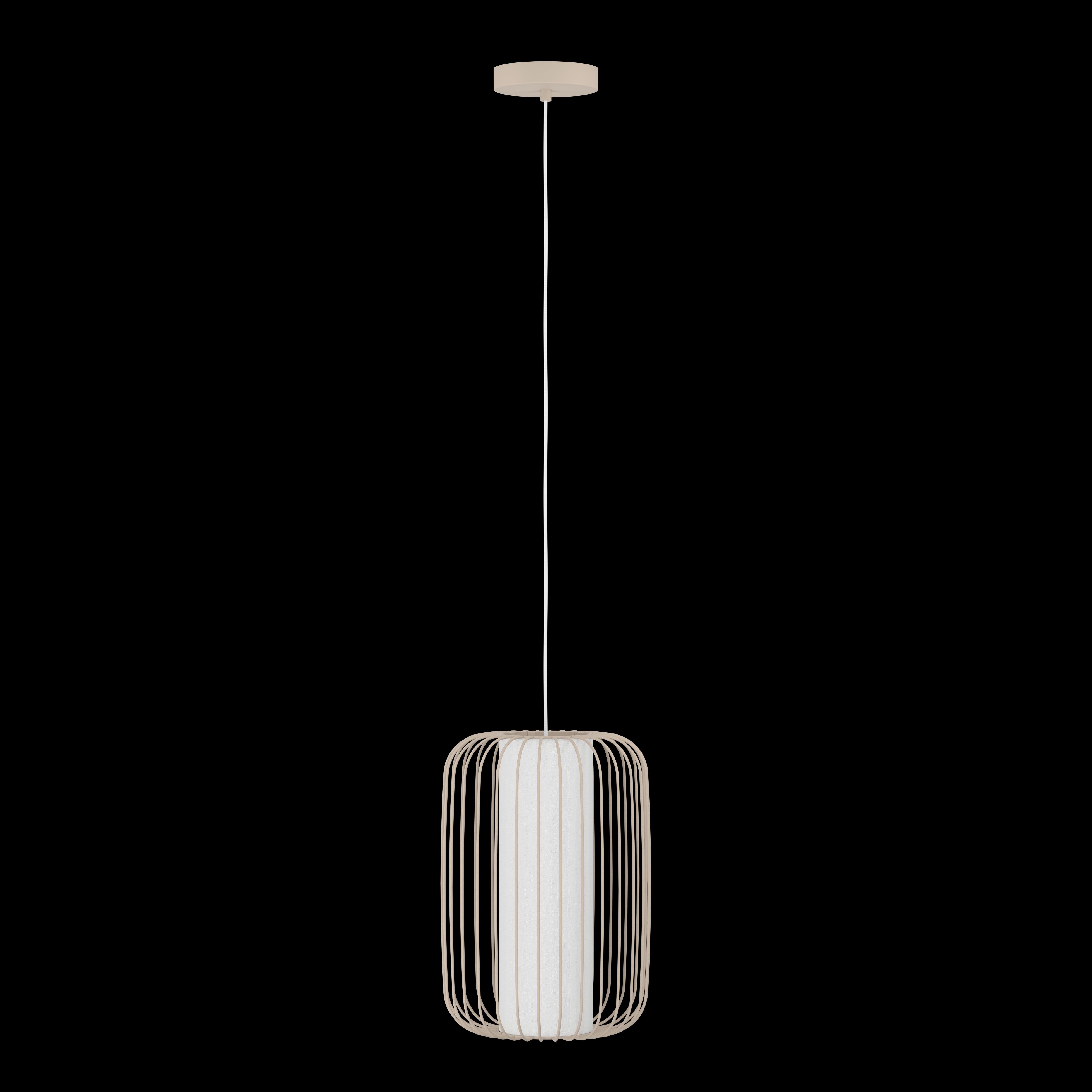 eglo terrarosa sand wire frame white fabric pendant living room image