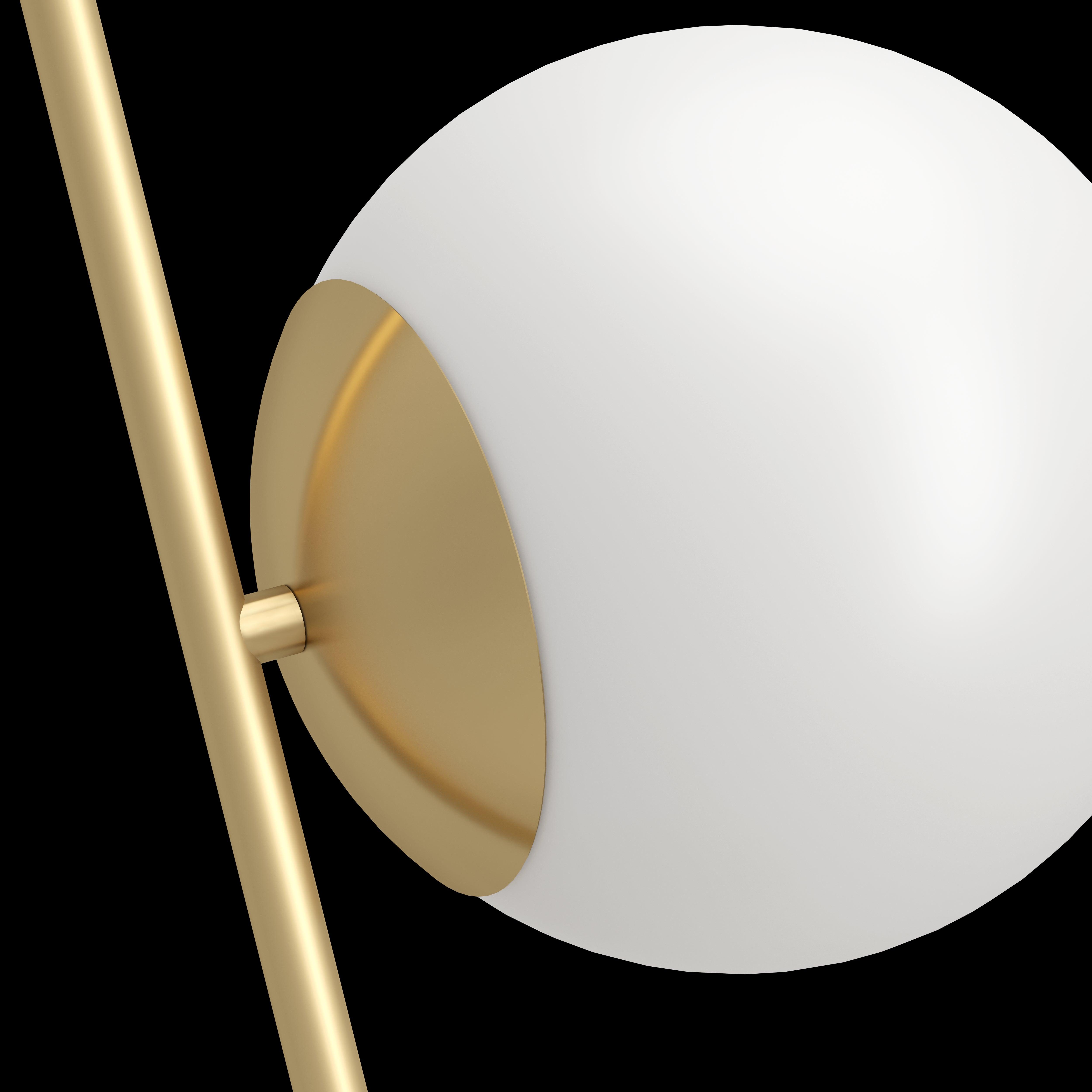 eglo rondo 4 brass floor lamp with opal glass ball shade Kitchen Lighting Close Up
