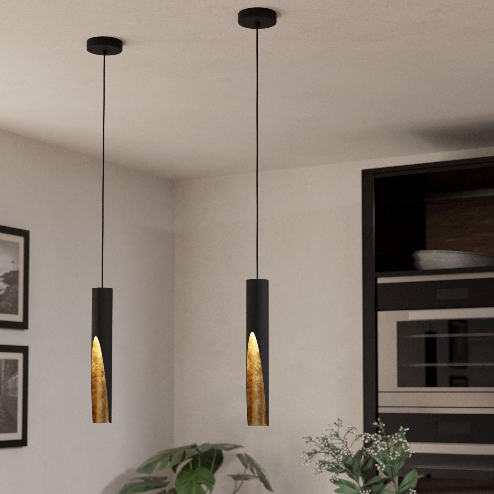 eglo barbotto black gold metal ceiling pendant