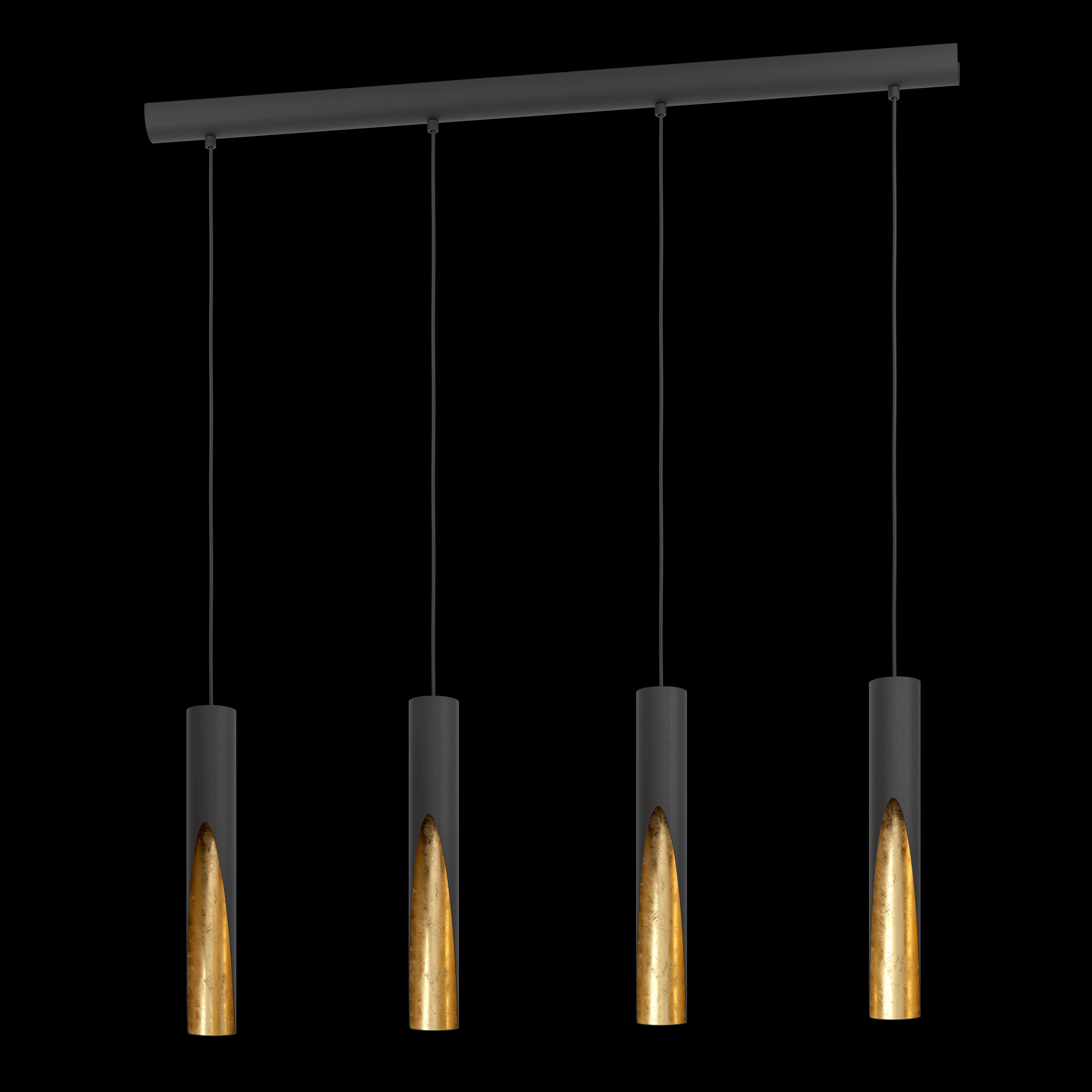 eglo barbotto 4 light black gold metal ceiling pendant living room image