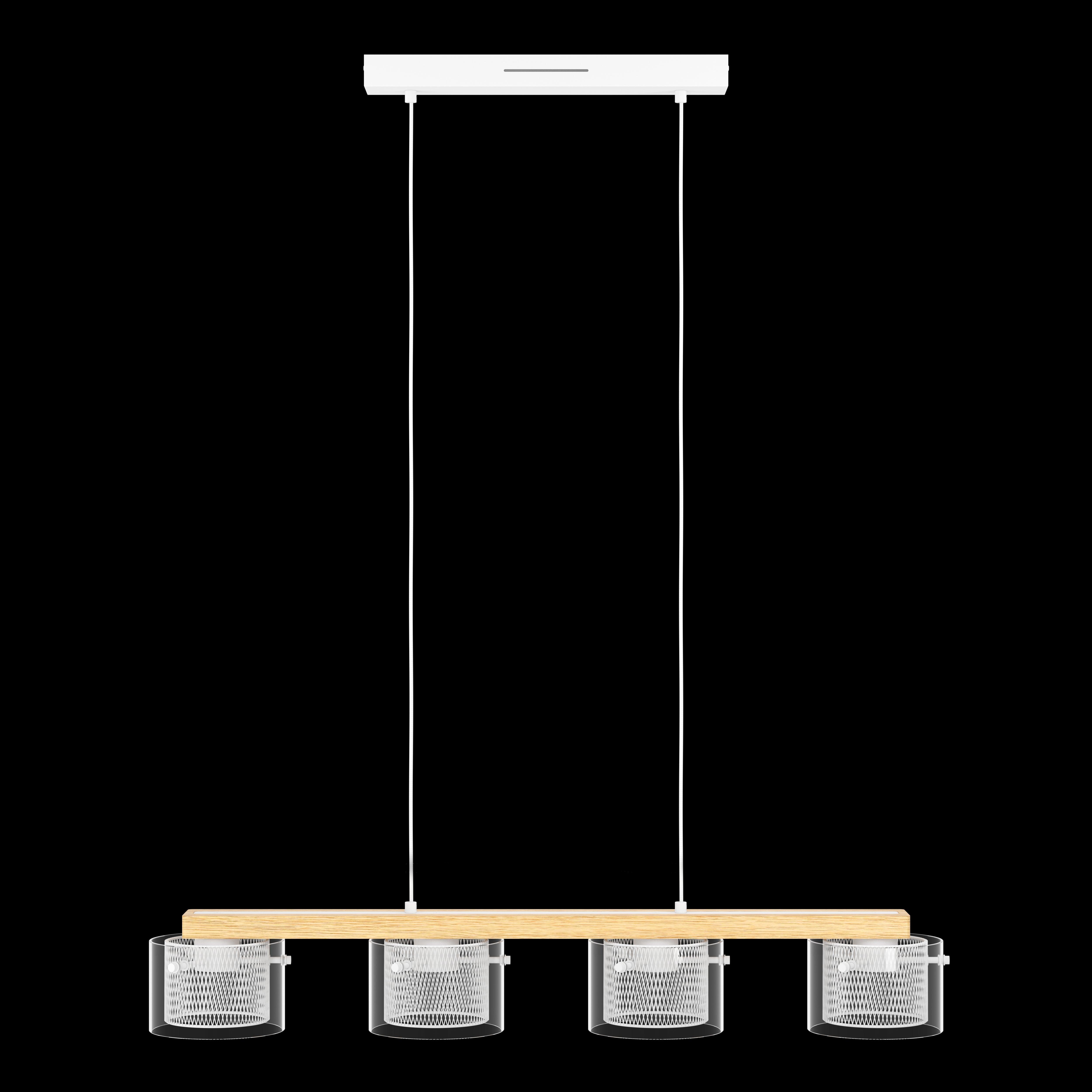 eglo connect portico z smart led wood beam glass pendant living room close up