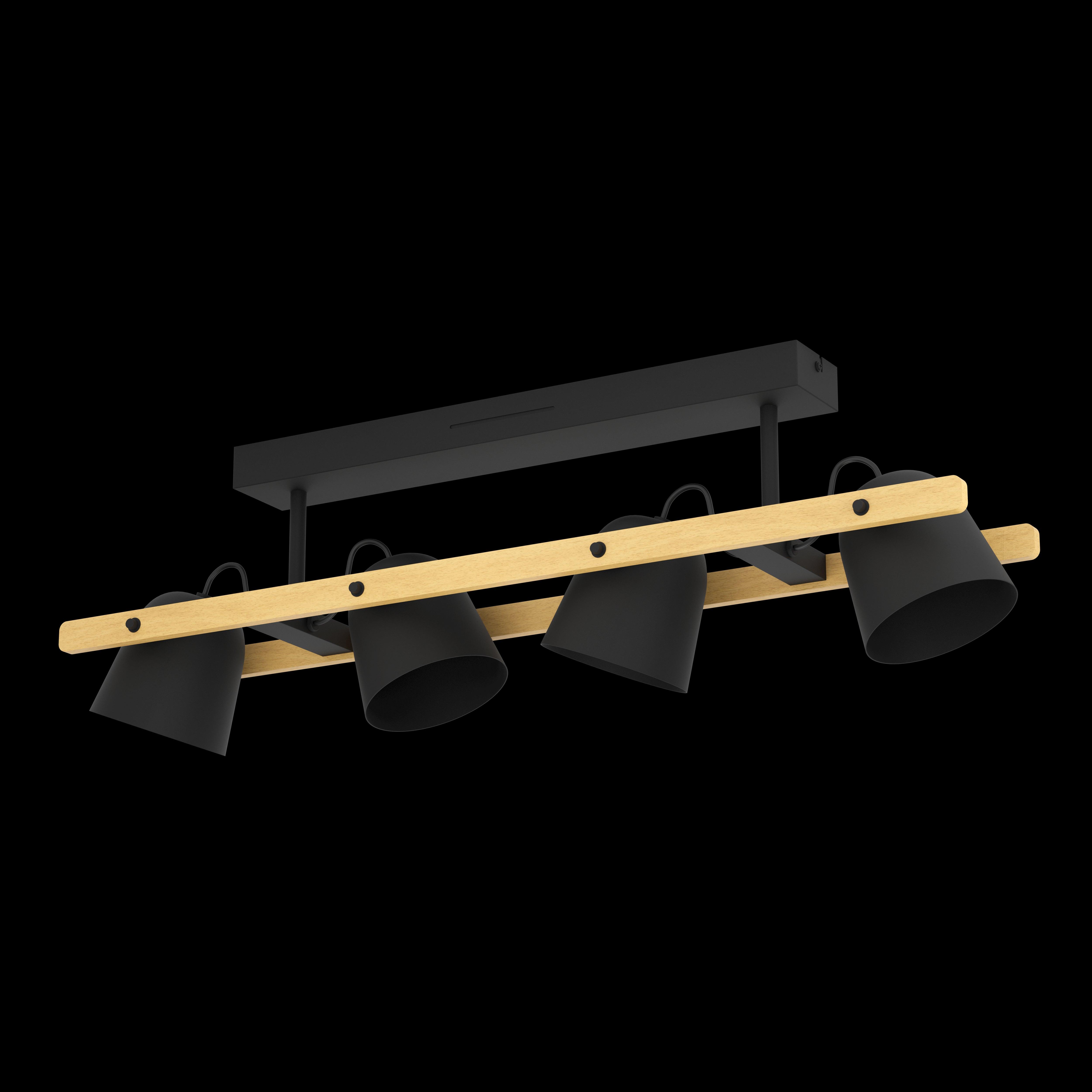 eglo connect hornwood z smart led bar 4 light black wood flush Kitchen Lighting Close Up