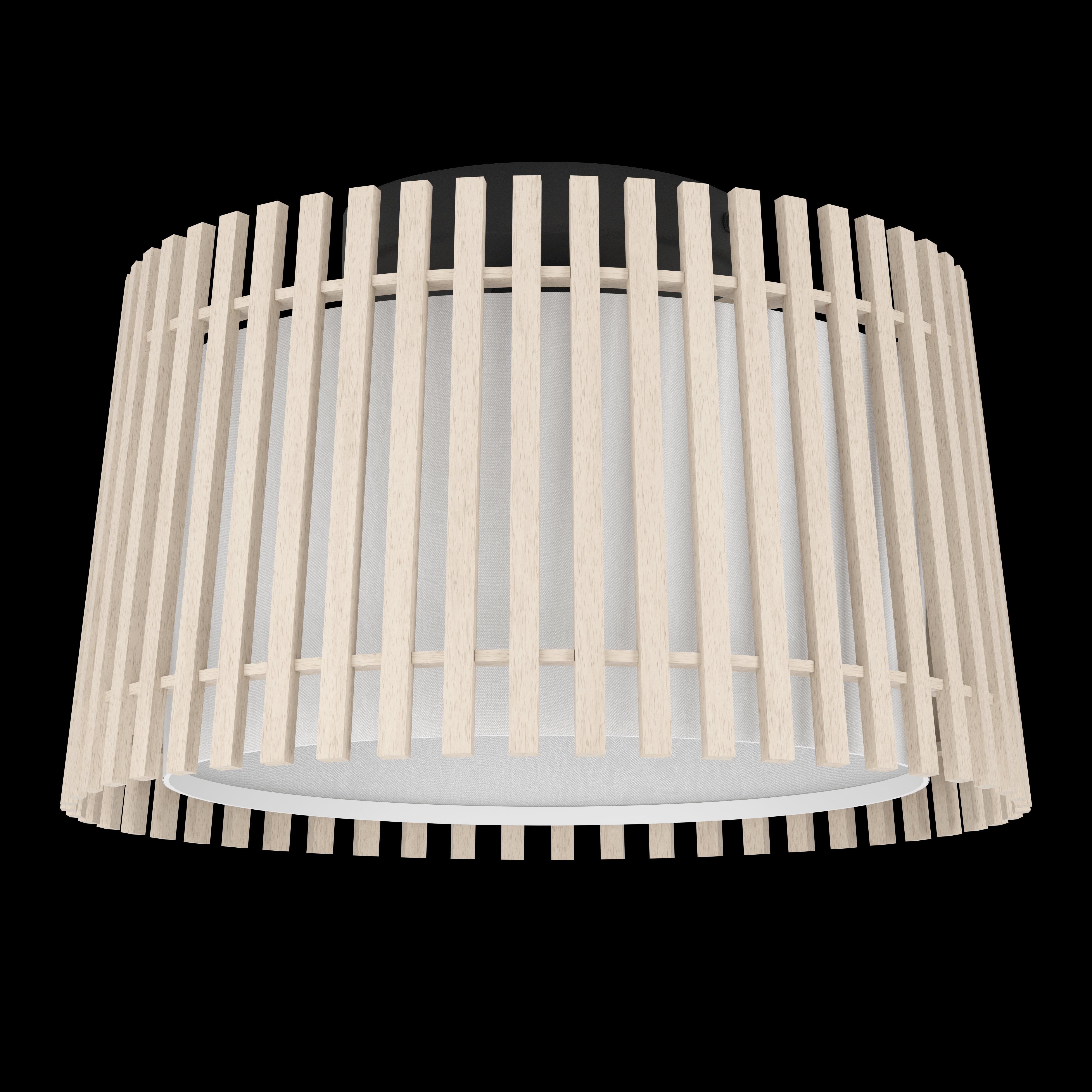 eglo fattoria wood fabric shaded ceiling flush 38cm kitchen lighting 