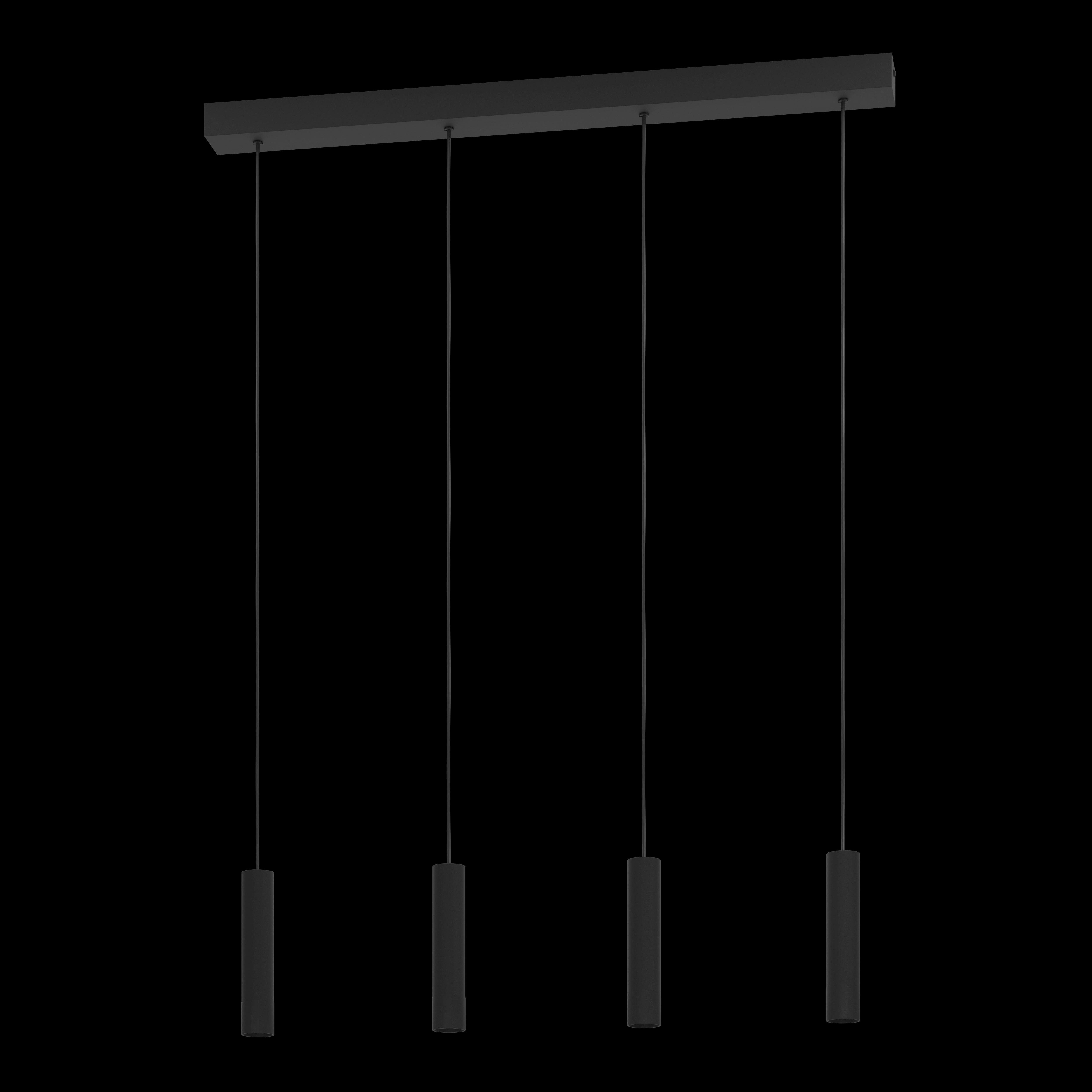 eglo almudaina 4 light led black metal tube ceiling pendant kitchen lighting 